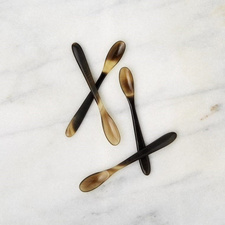 Horn Spice Spoons, Set of 4