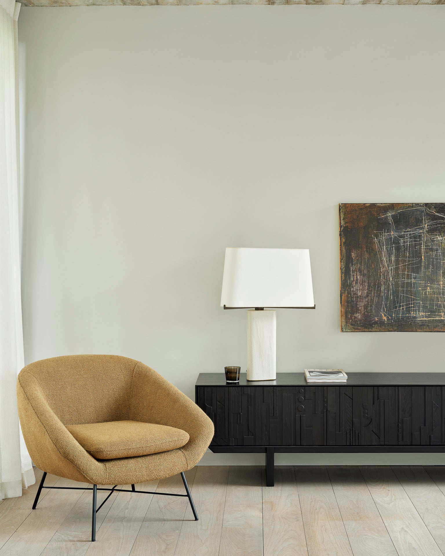 Mosaic Black Teak Media Console, 63"