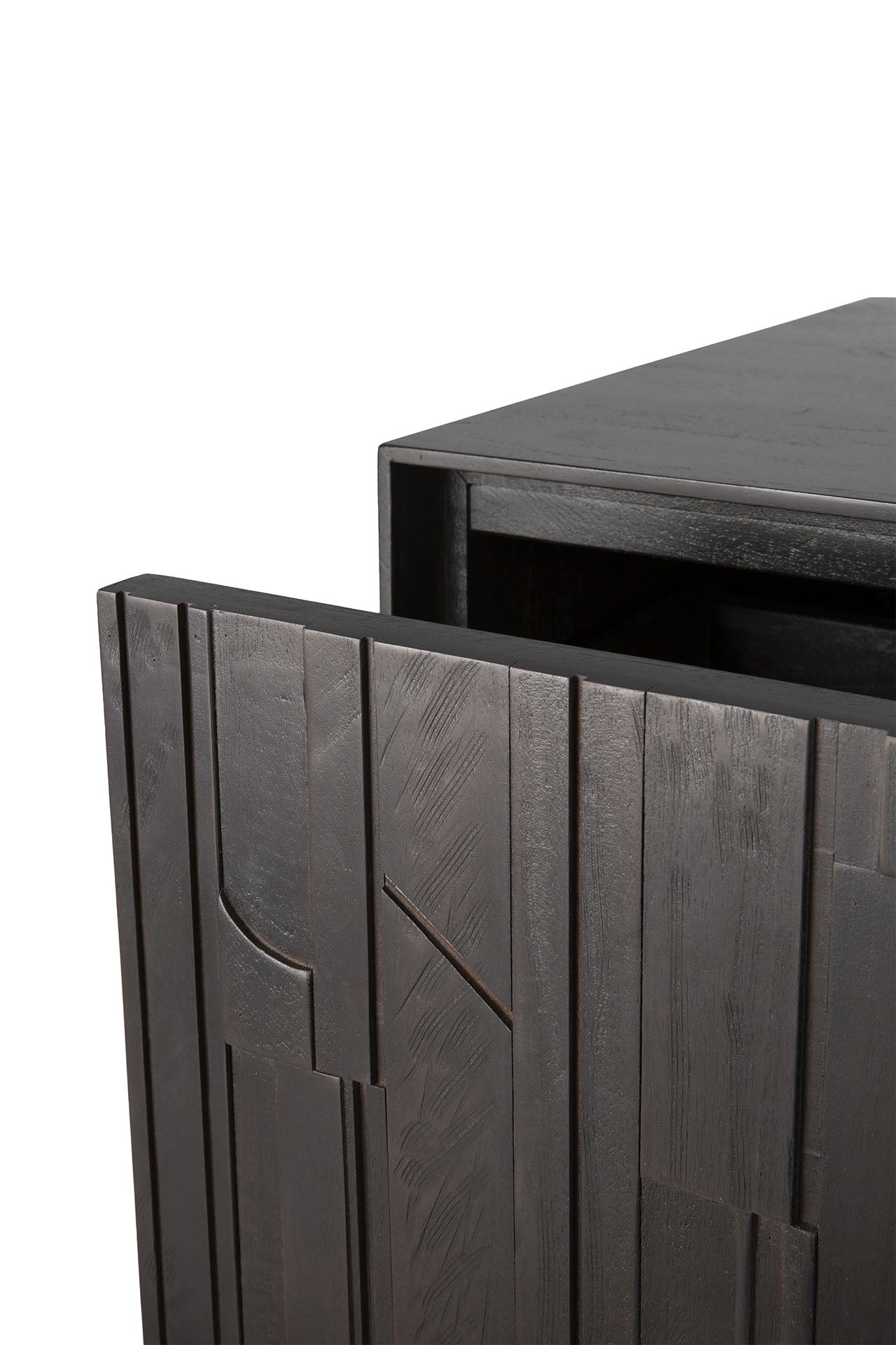 Mosaic Black Teak Media Console, 63"