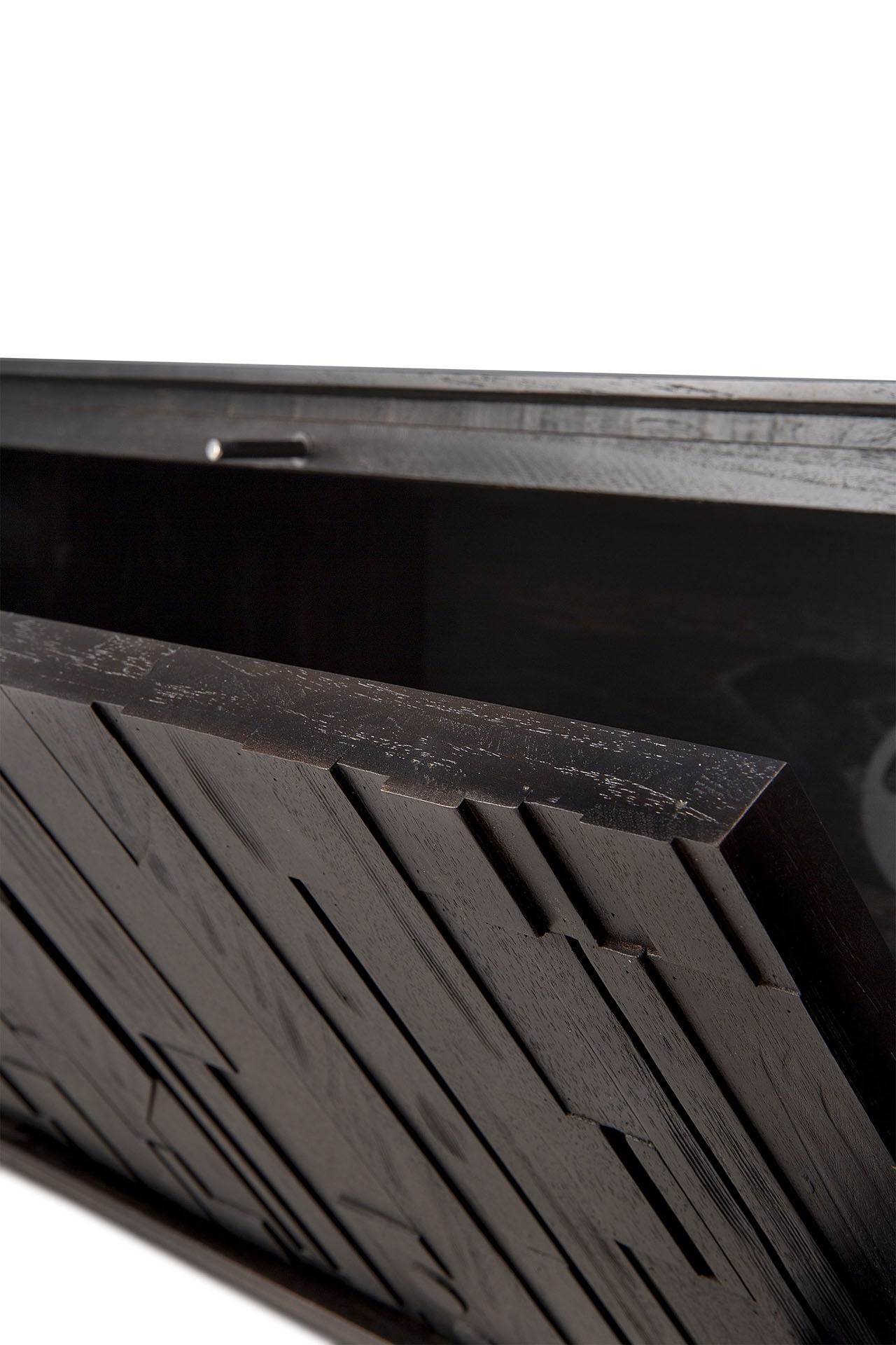 Mosaic Black Teak Media Console, 95.5"