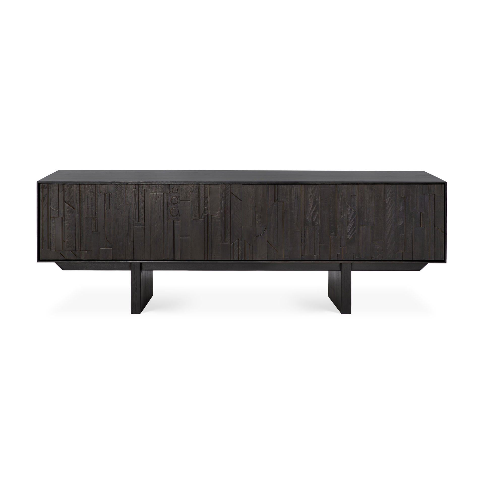 Mosaic Black Teak Media Console, 63"