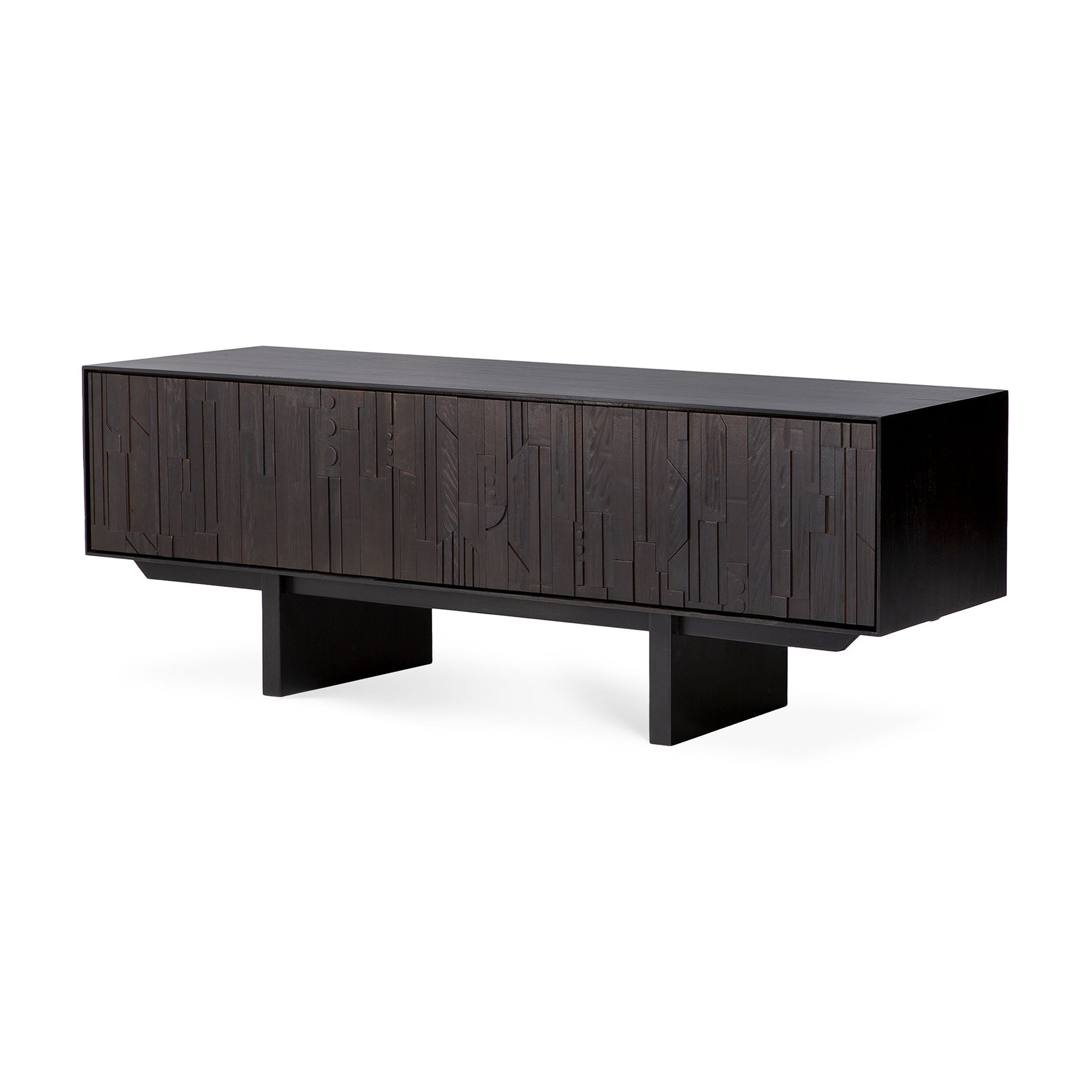 Mosaic Black Teak Media Console, 63"