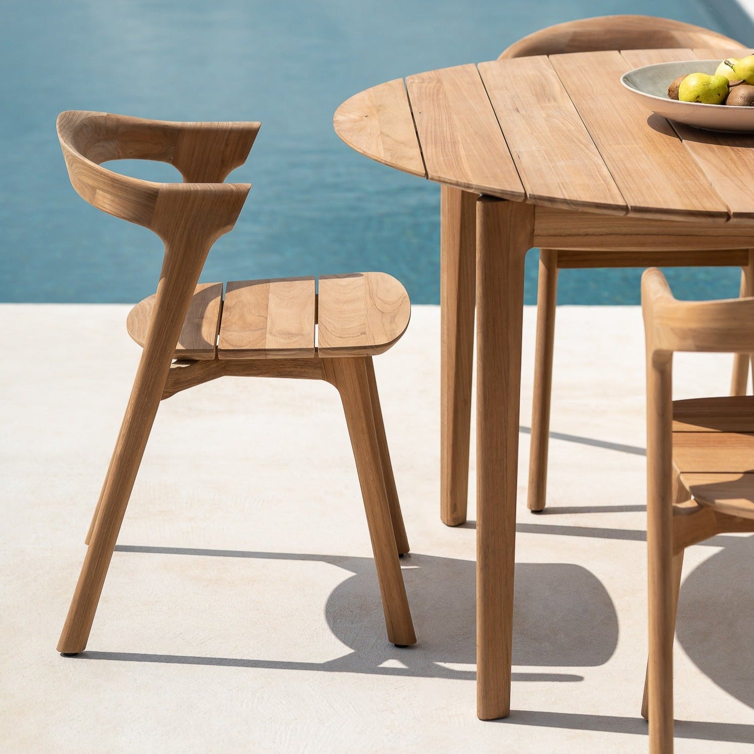 Bok Outdoor Solid Teak Round Dining Table