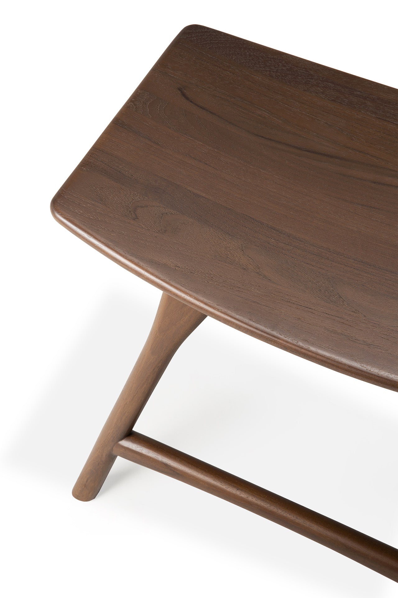 Osso stool - varnished teak - brown