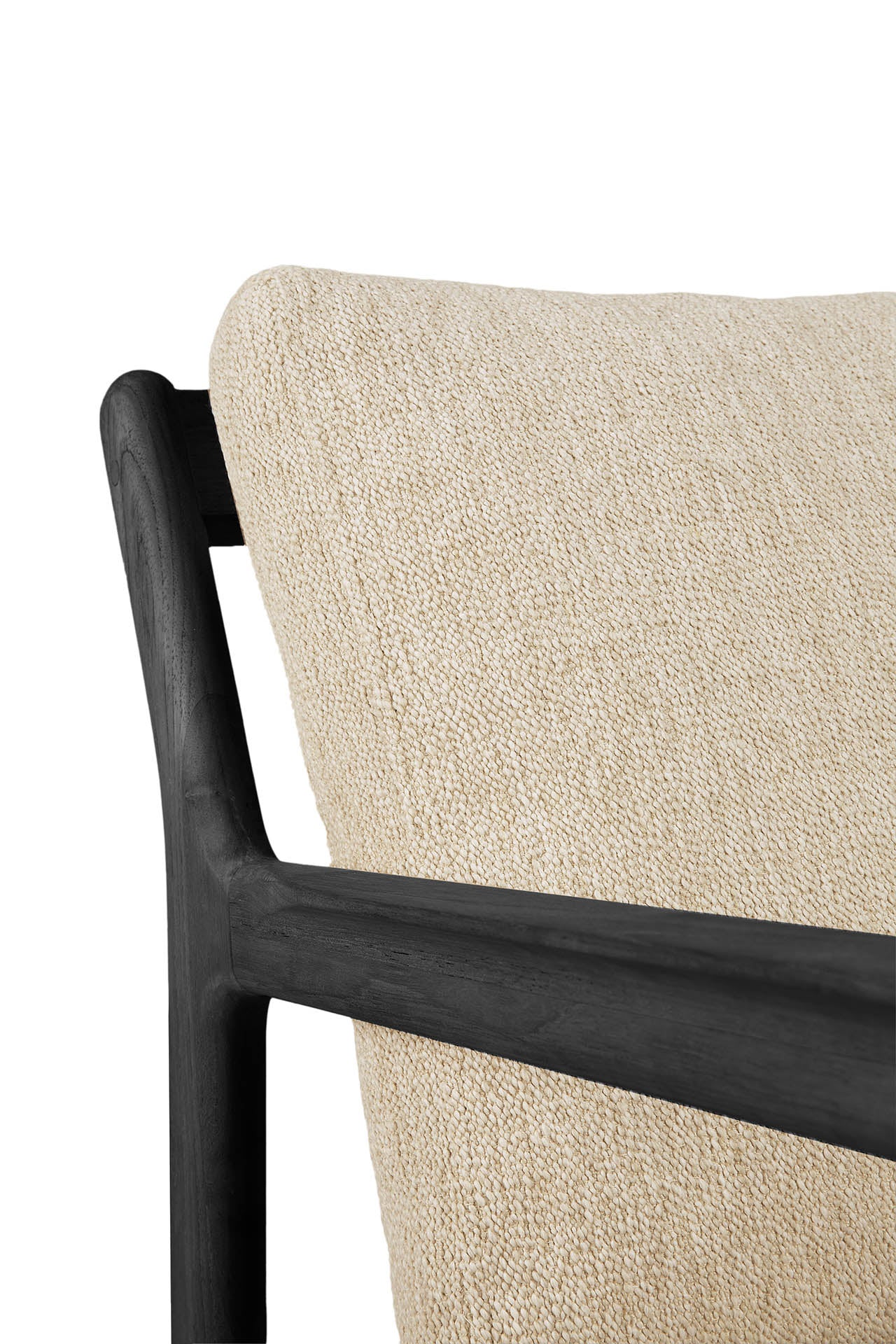 Jack Solid Black Teak Outdoor 2 Seater Sofa, Natural Fabric