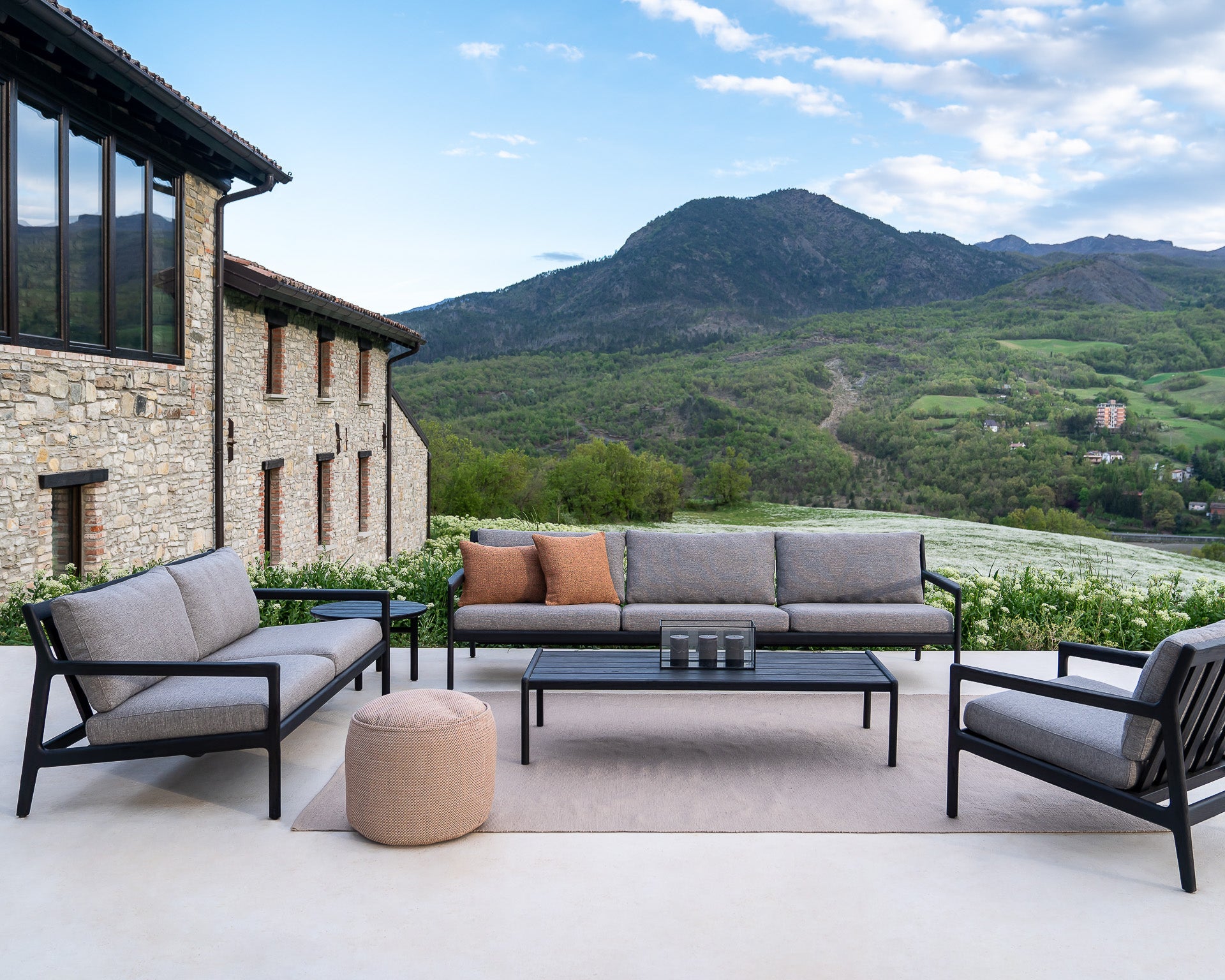 Nomad Outdoor Lumbar Pillow, Set of 2, Marsala