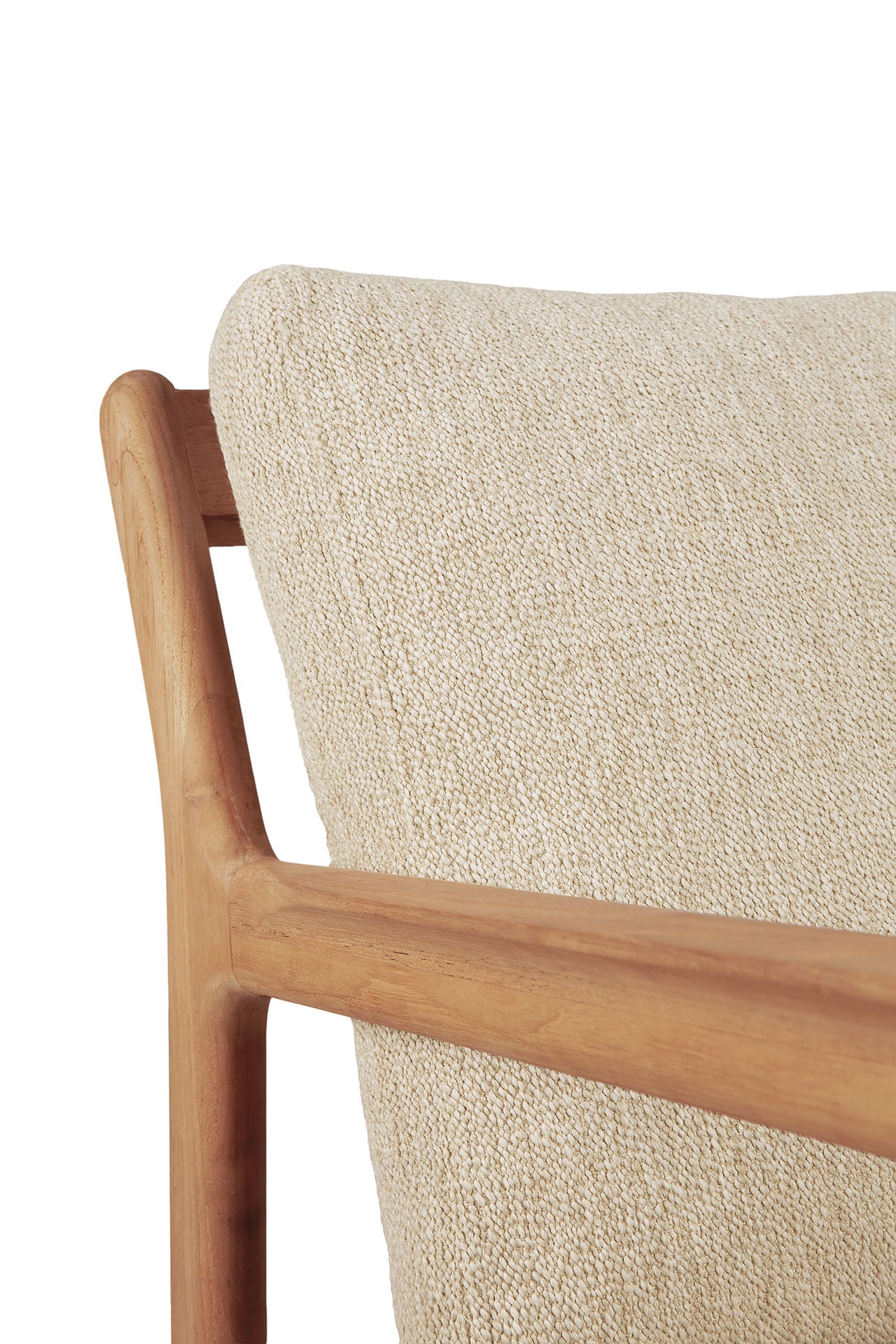 Jack Solid Teak Outdoor Lounge Chair, Natural Fabric