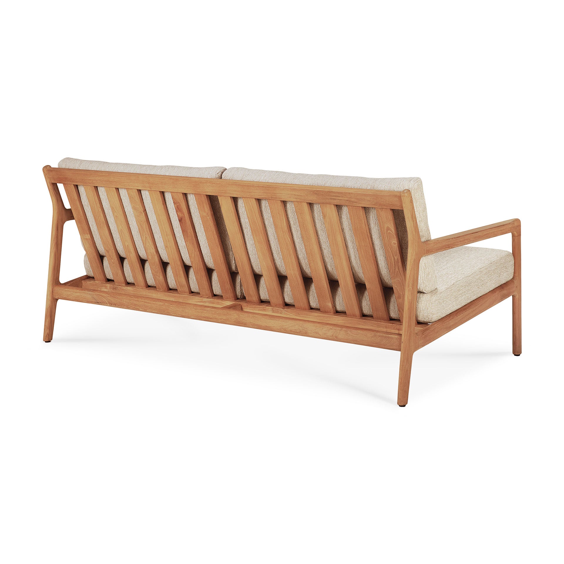 Jack Solid Teak Outdoor 2 Seater Sofa, Natural Fabric