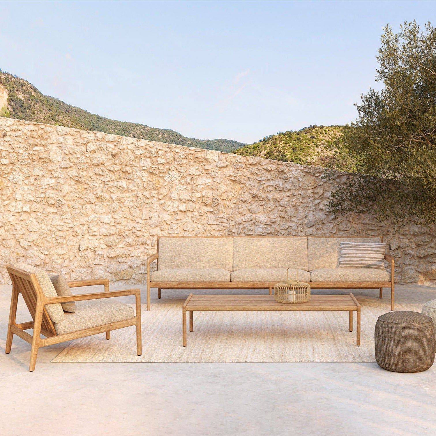 Jack Solid Teak Outdoor Coffee Table, 59.5"