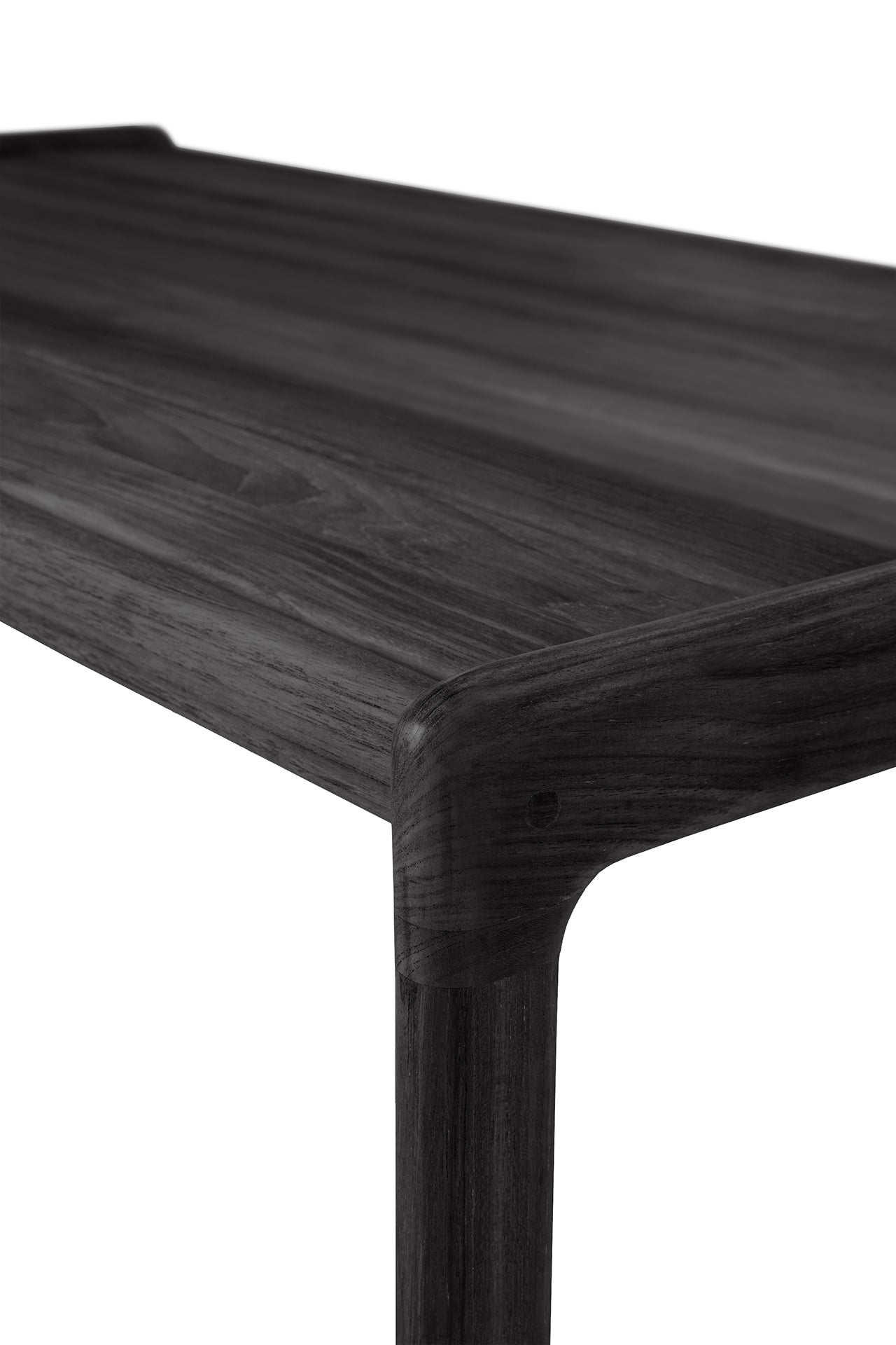 Jack Solid Black Teak Outdoor Coffee Table, 47.5