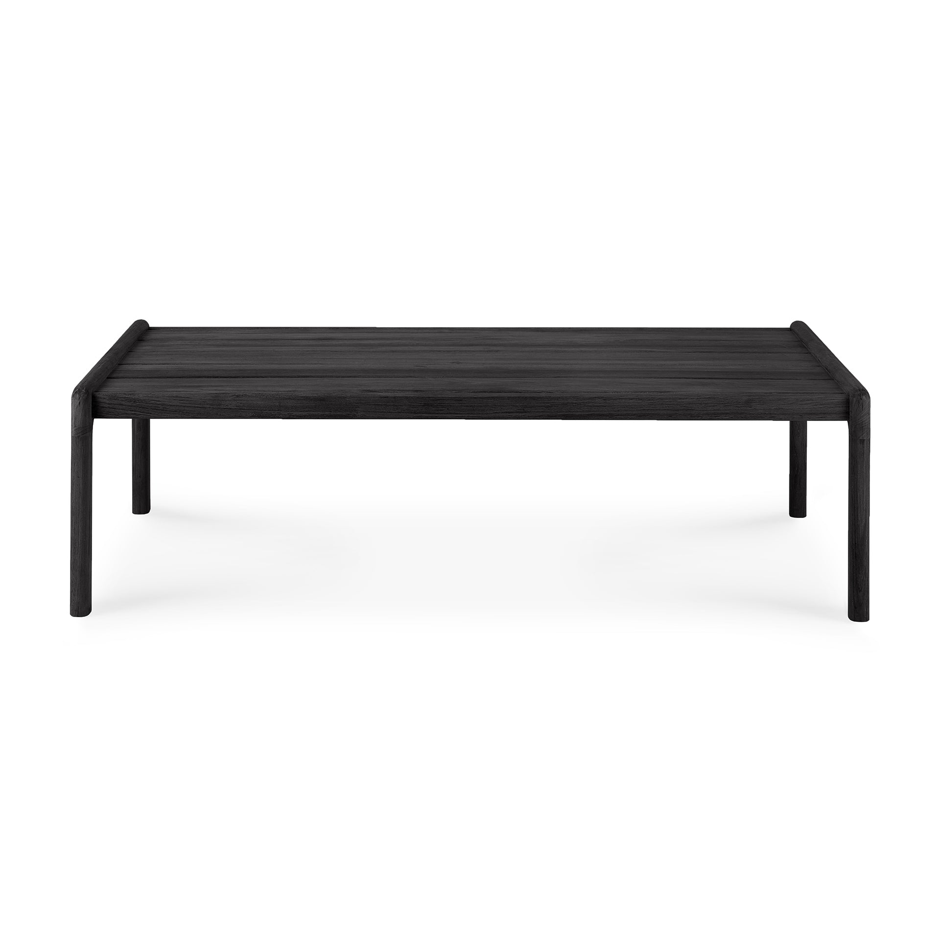 Jack Solid Black Teak Outdoor Coffee Table, 47.5