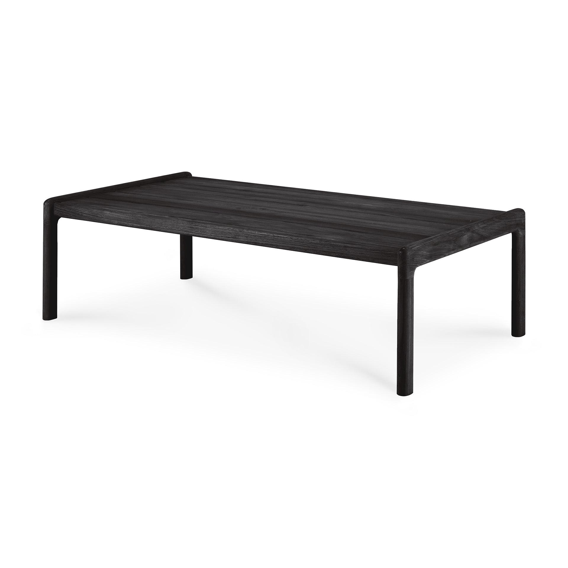 Jack Solid Black Teak Outdoor Coffee Table, 47.5