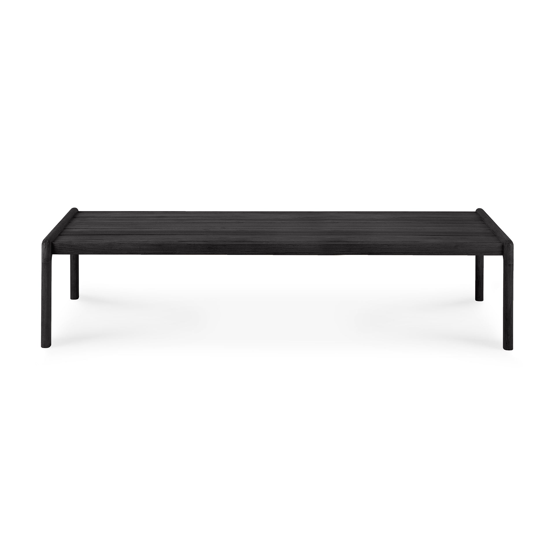 Jack Solid Black Teak Outdoor Coffee Table, 59.5"