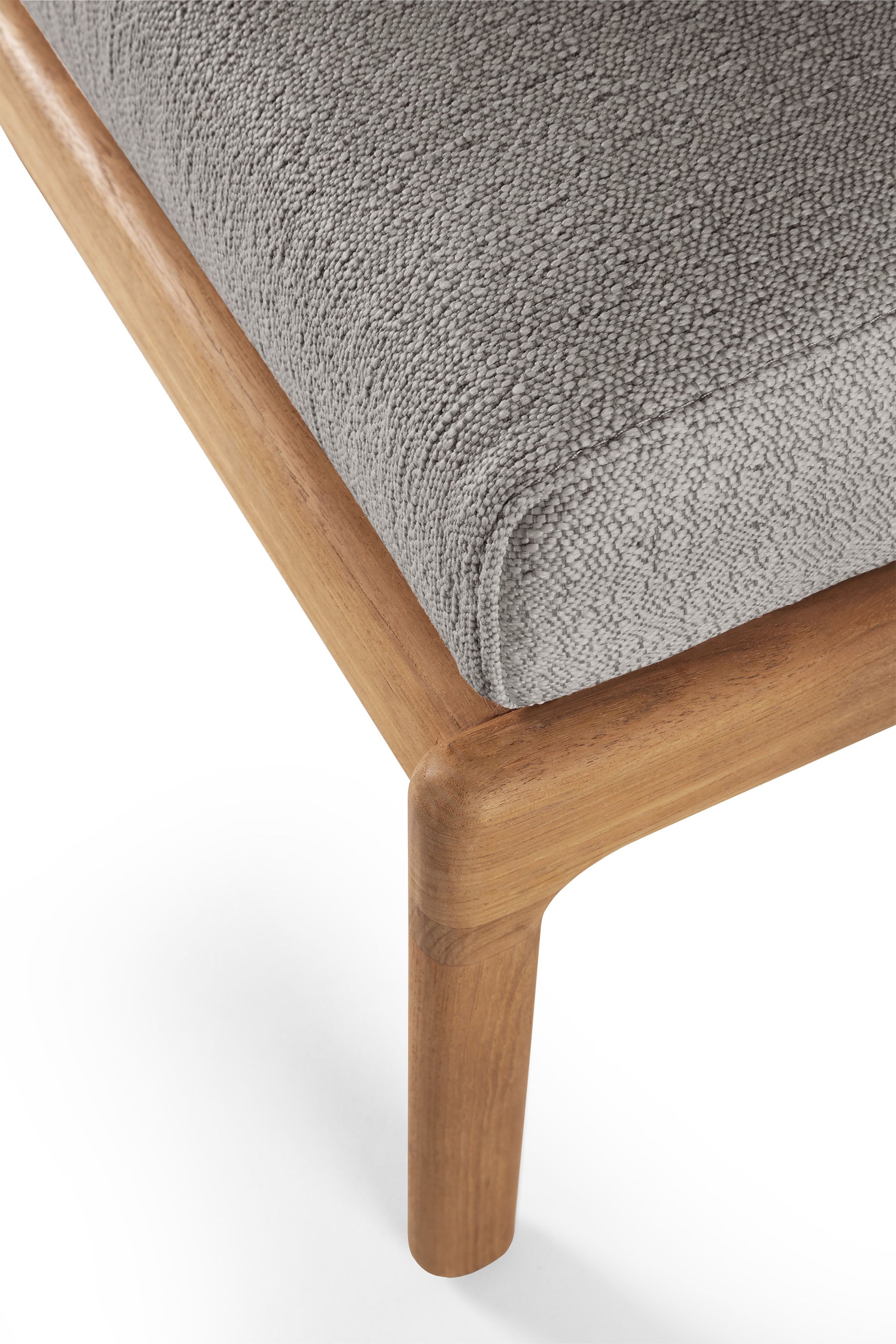 Jack Solid Teak Outdoor Footstool, Mocha