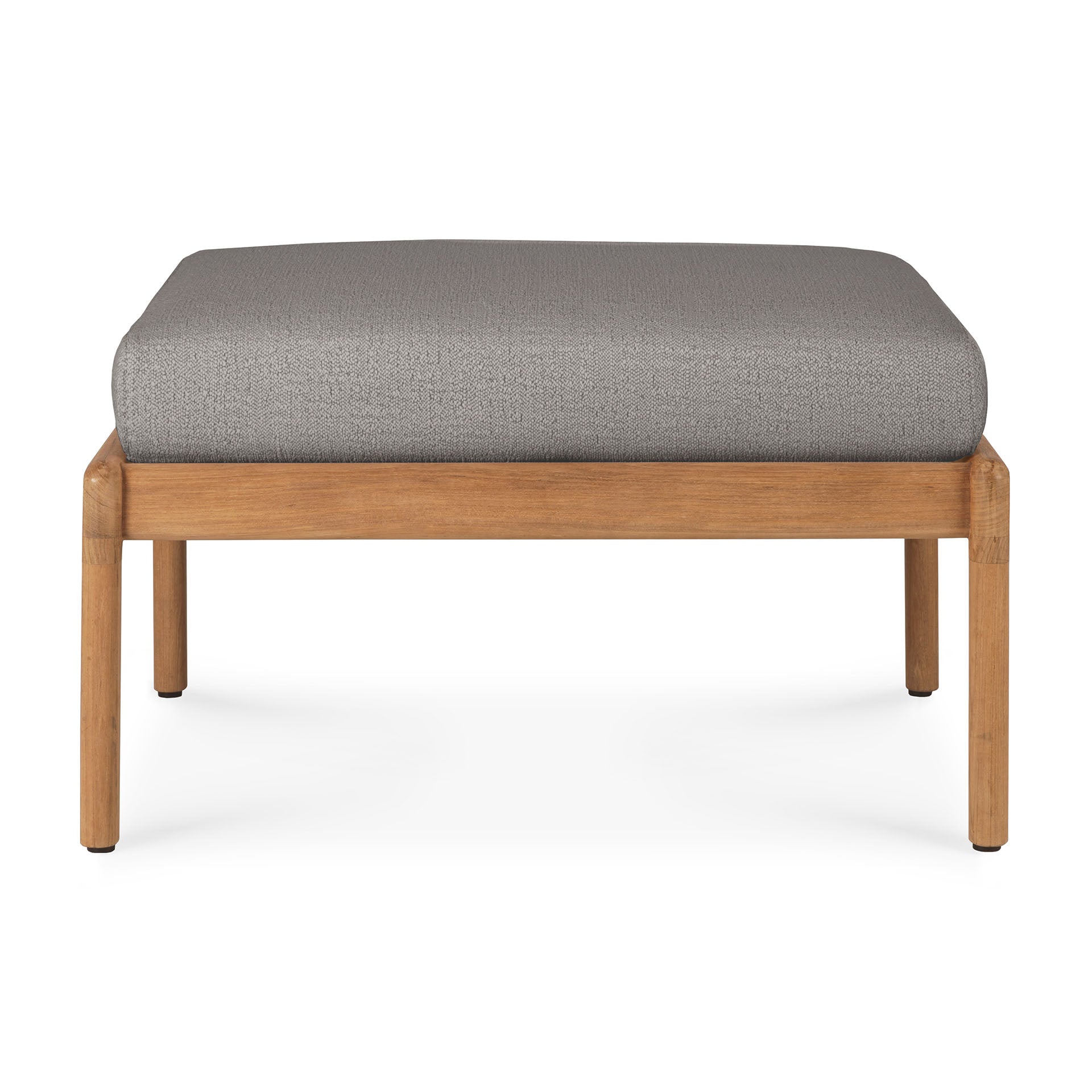 Jack Solid Teak Outdoor Footstool, Mocha