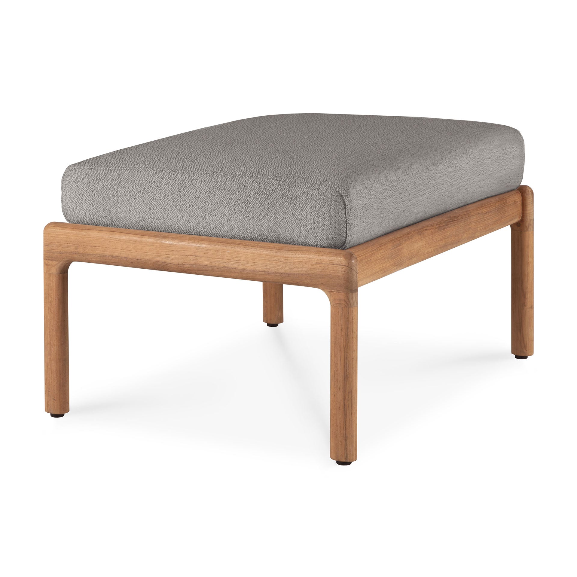 Jack Solid Teak Outdoor Footstool, Mocha
