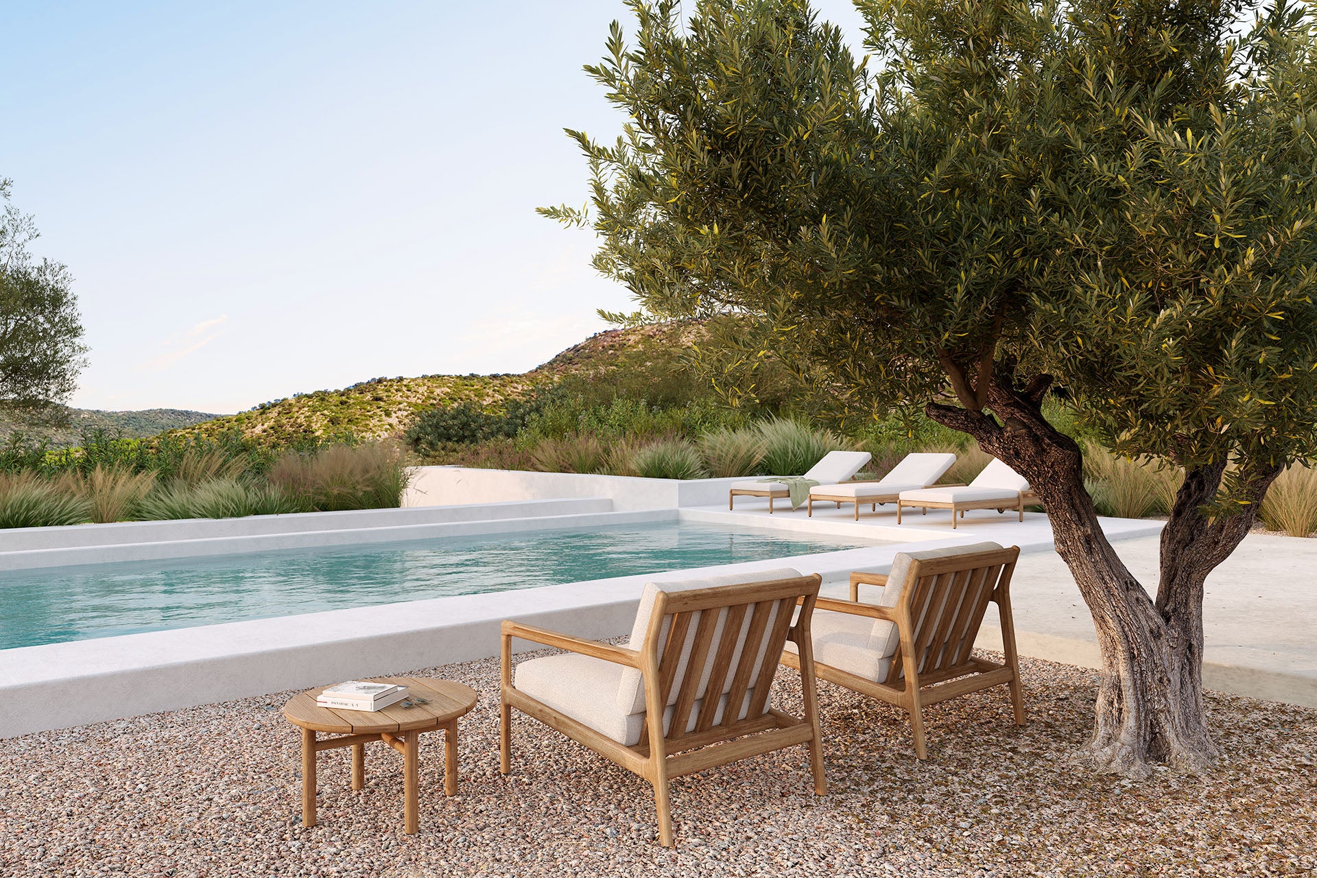 Jack Outdoor Adjustable Lounger Cushion, Off White Fabric