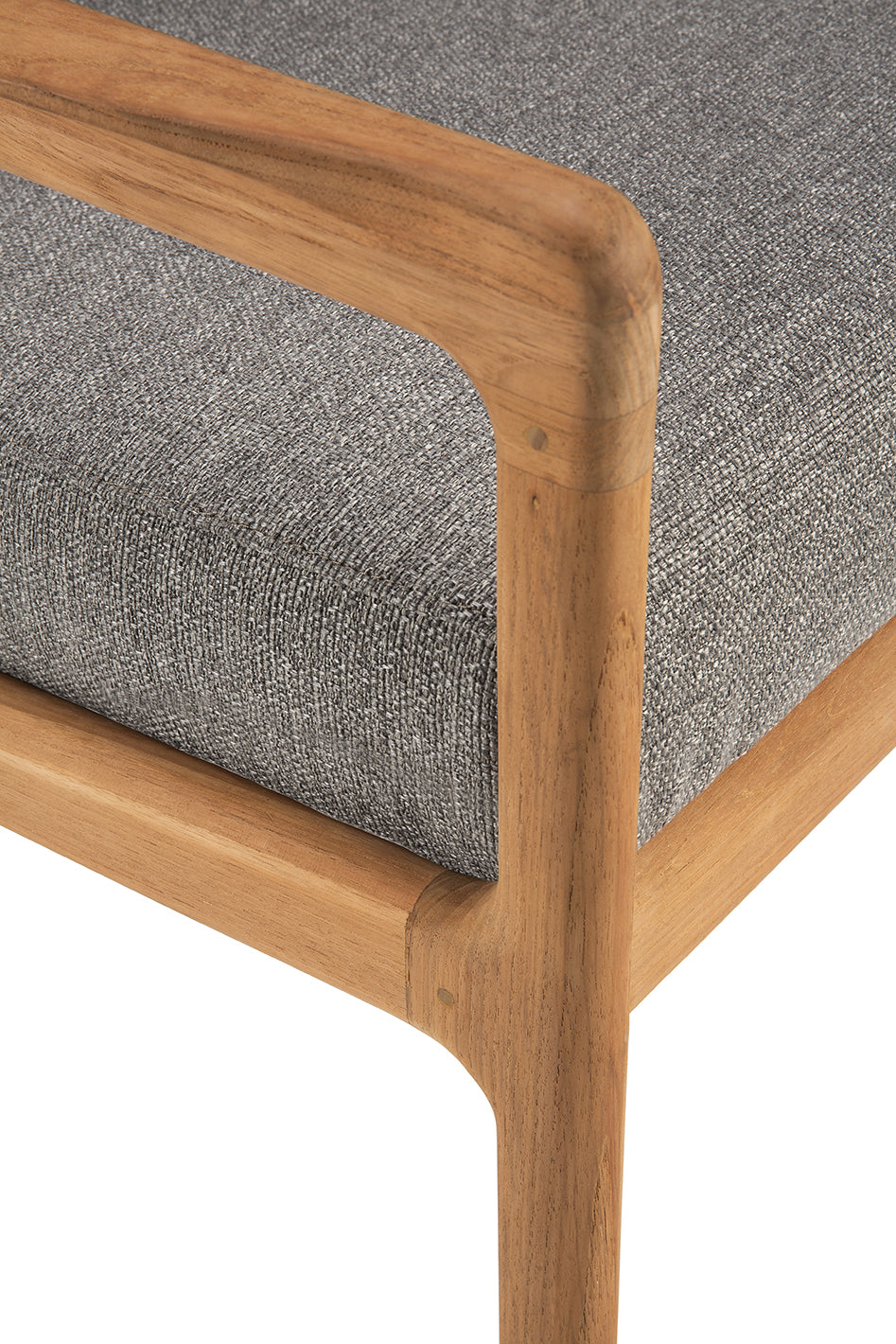 Jack Solid Teak Outdoor 3 Seater Sofa, Mocha Fabric