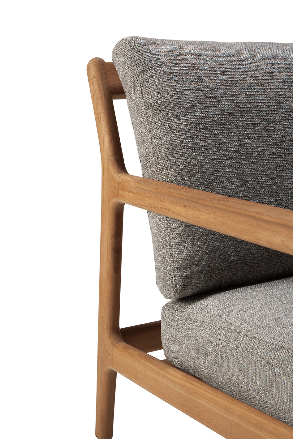 Jack Solid Teak Outdoor 2 Seater Sofa, Mocha Fabric