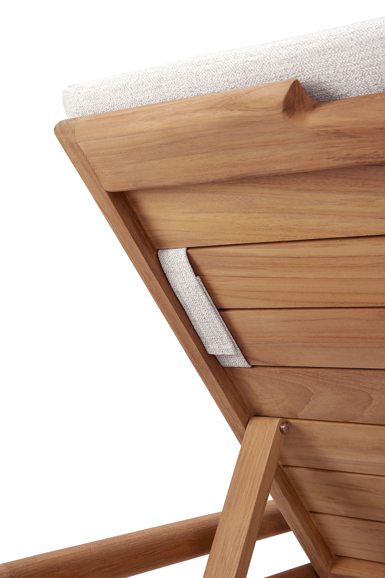 Jack Outdoor Adjustable Lounger Thin Cushion, Off White Fabric