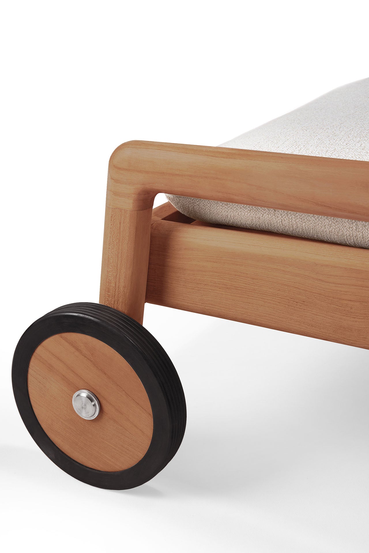 Jack Outdoor Adjustable Lounger Thin Cushion, Off White Fabric