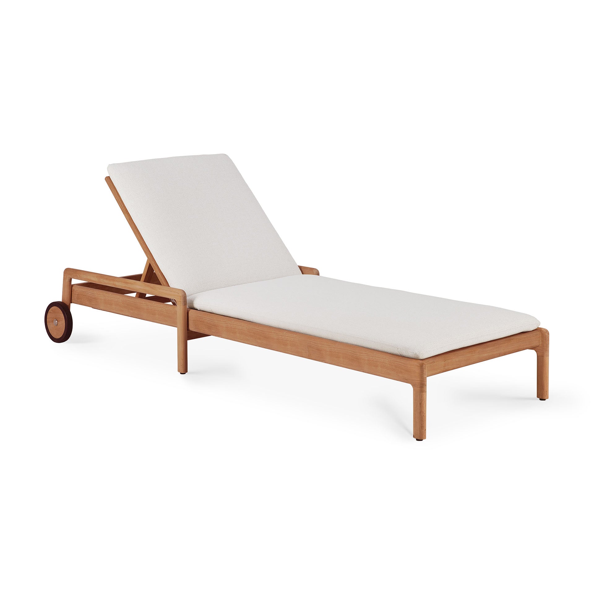 Jack Outdoor Adjustable Lounger Thin Cushion, Off White Fabric