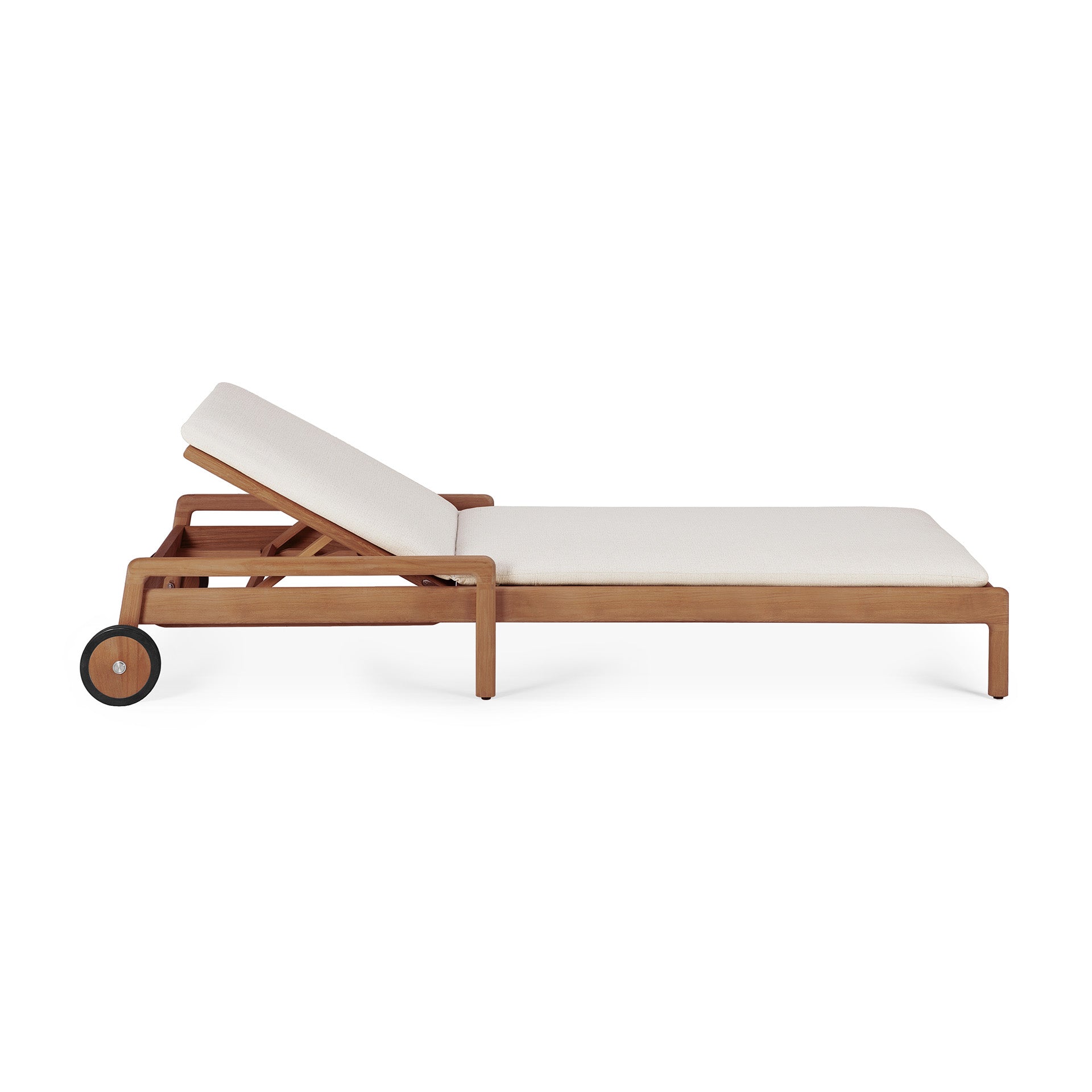 Jack Outdoor Adjustable Lounger Thin Cushion, Off White Fabric