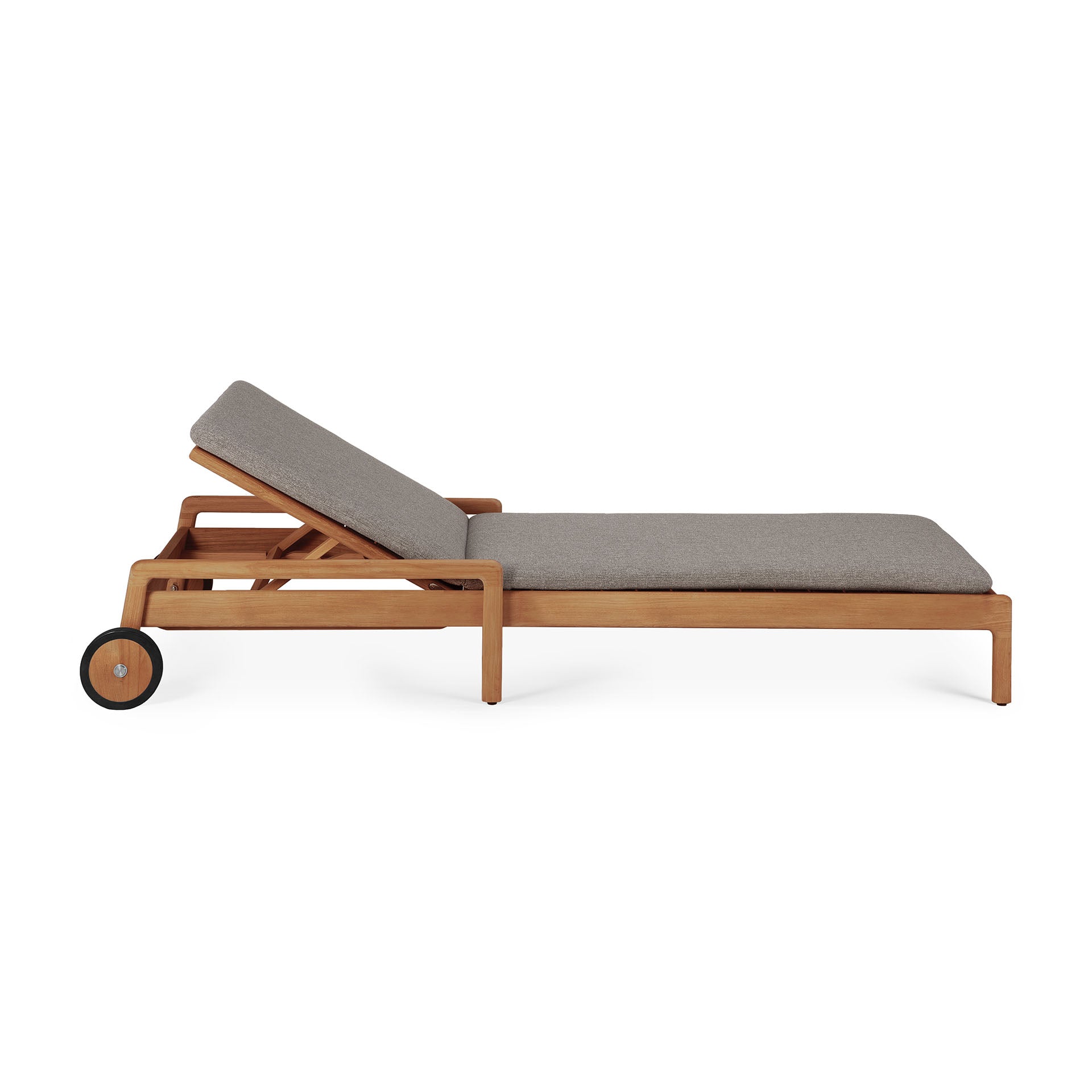 Jack Outdoor Adjustable Lounger Thin Cushion, Mocha Fabric