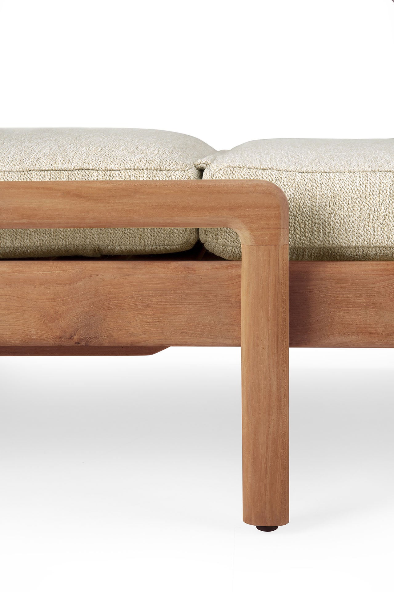 Jack Outdoor Adjustable Lounger Cushion, Natural Fabric