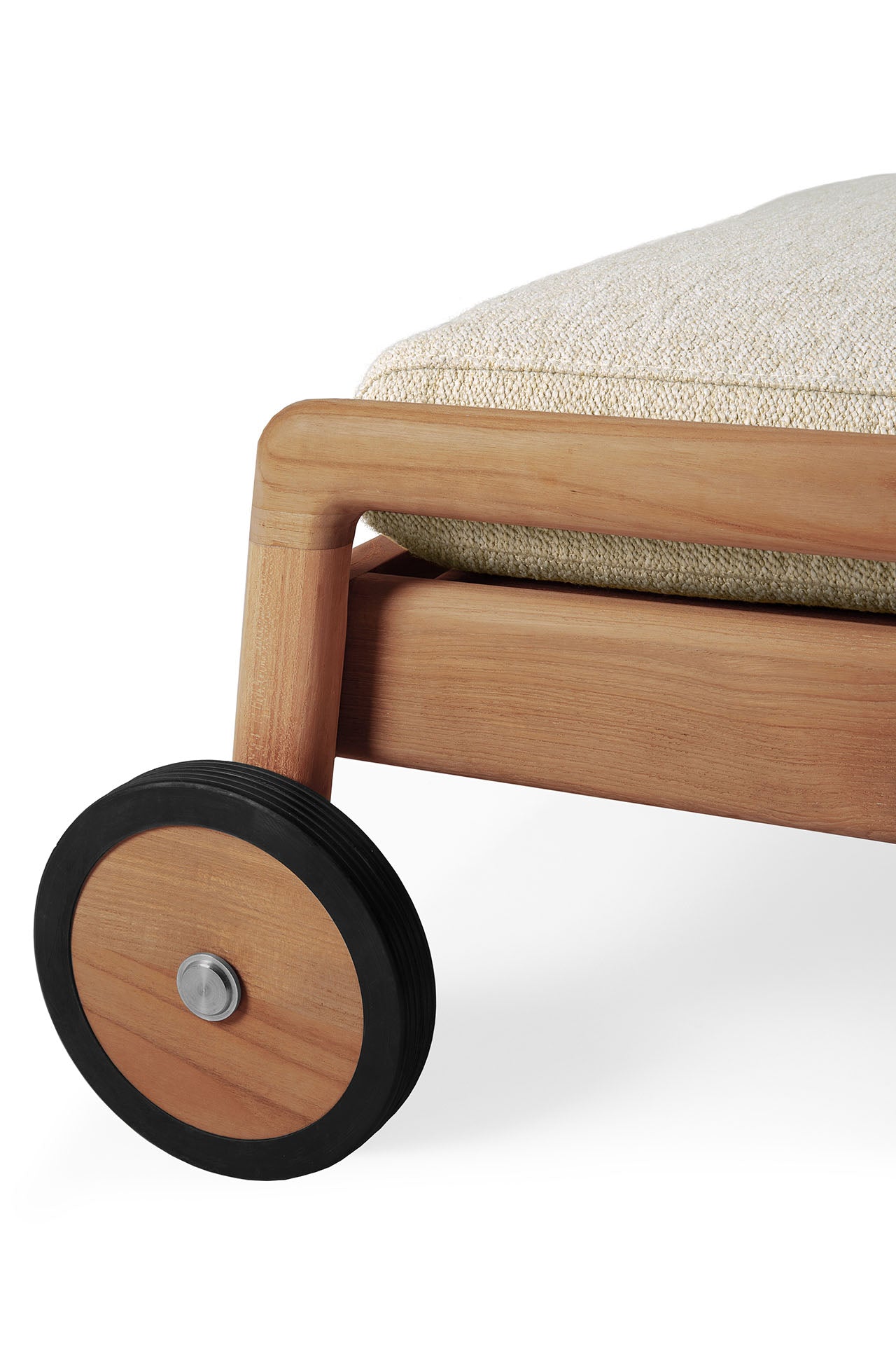 Jack Outdoor Adjustable Lounger Cushion, Natural Fabric