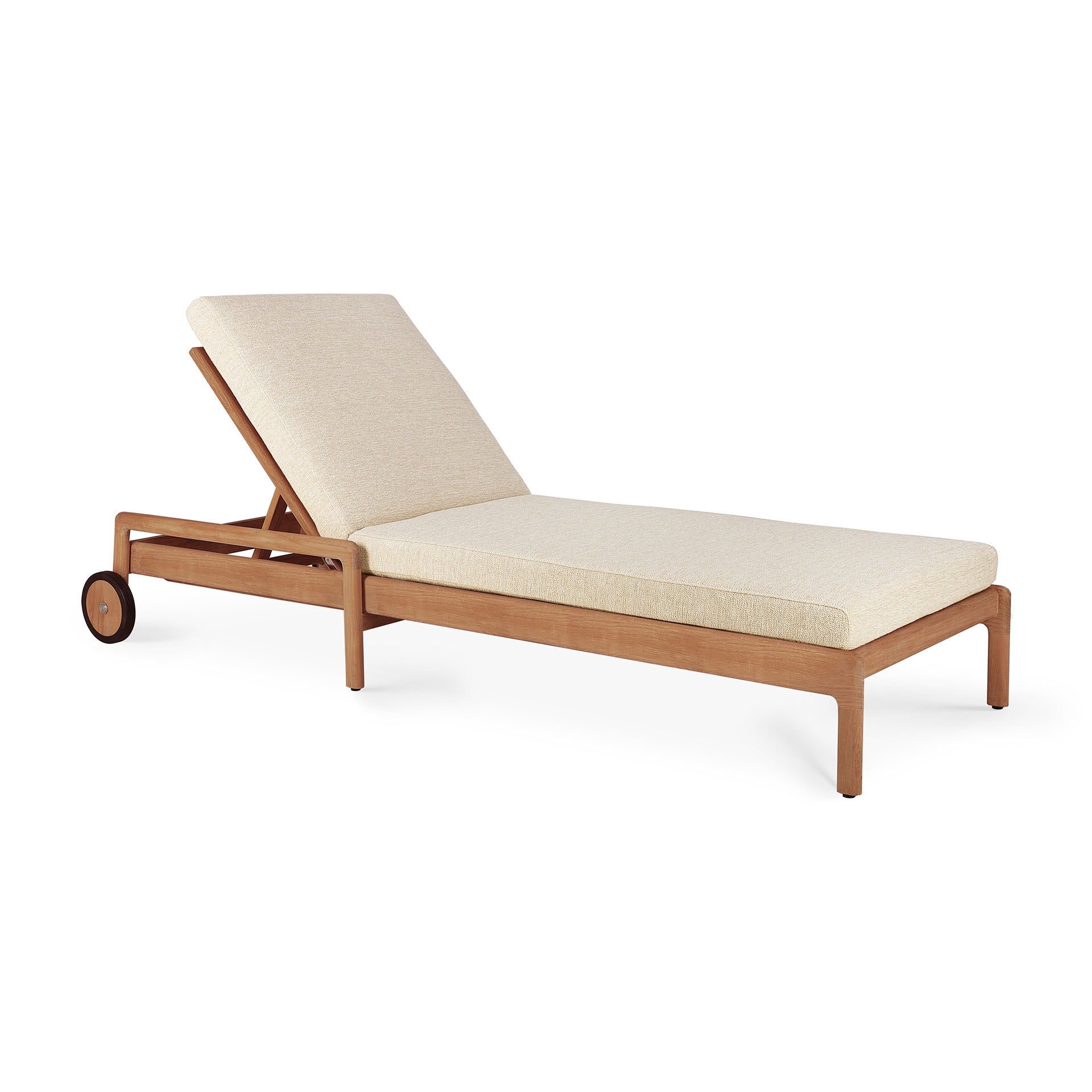 Jack Outdoor Adjustable Lounger Cushion, Natural Fabric