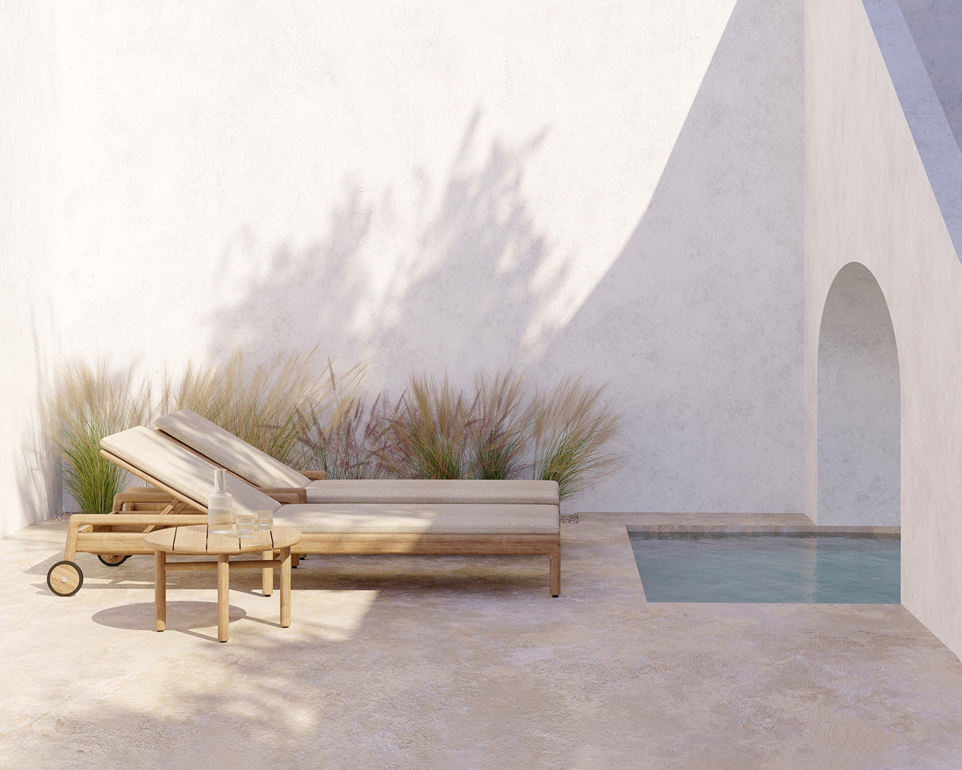 Quatro Solid Teak Outdoor Side Table