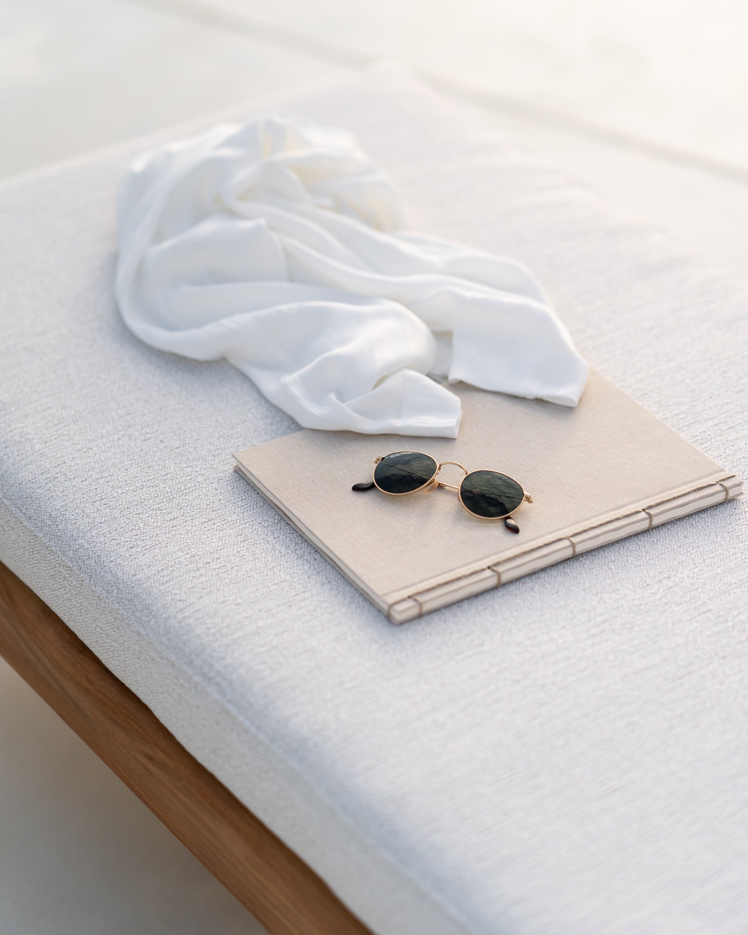 Jack Outdoor Adjustable Lounger Cushion, Off White Fabric