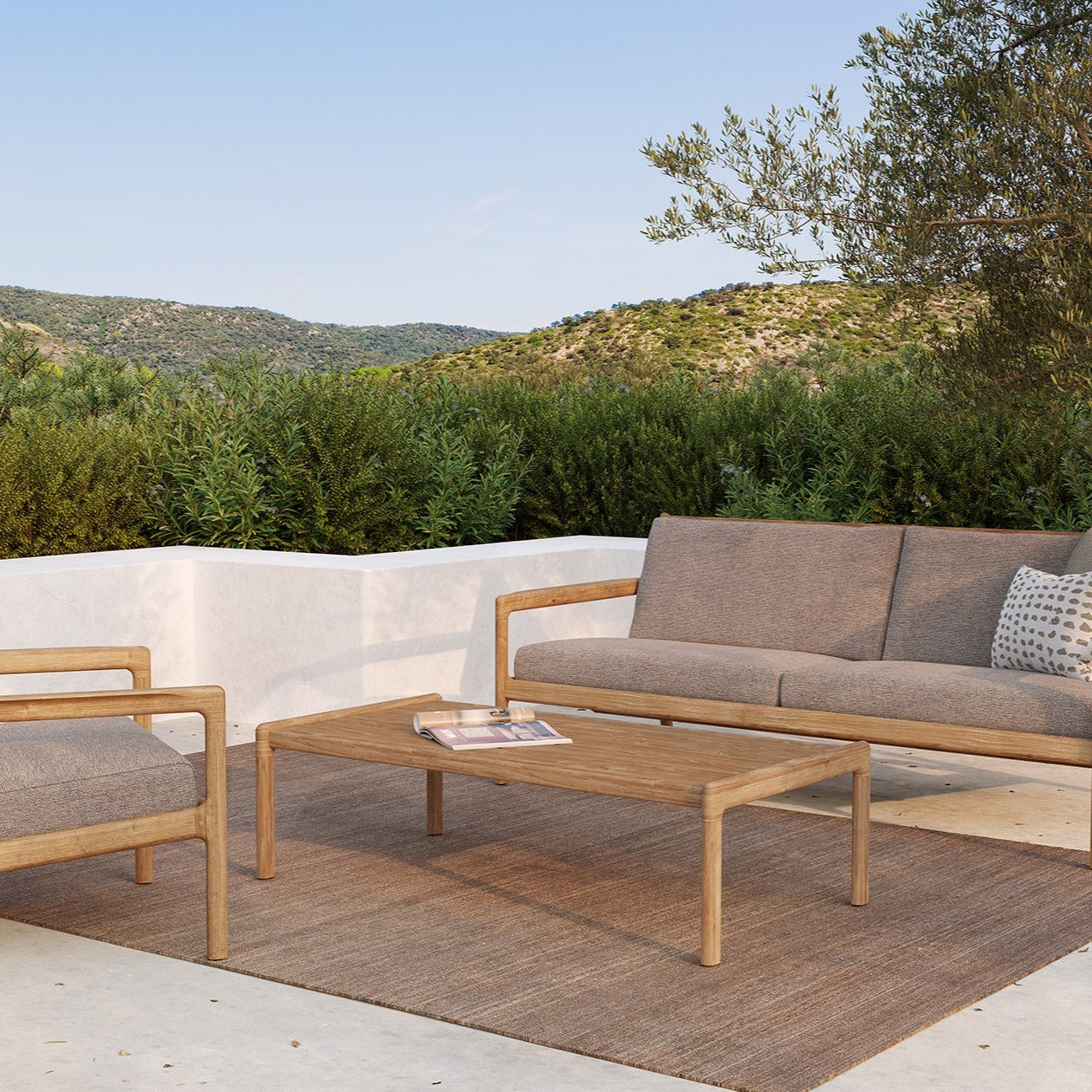 Jack Solid Teak Outdoor Coffee Table, 47.5"