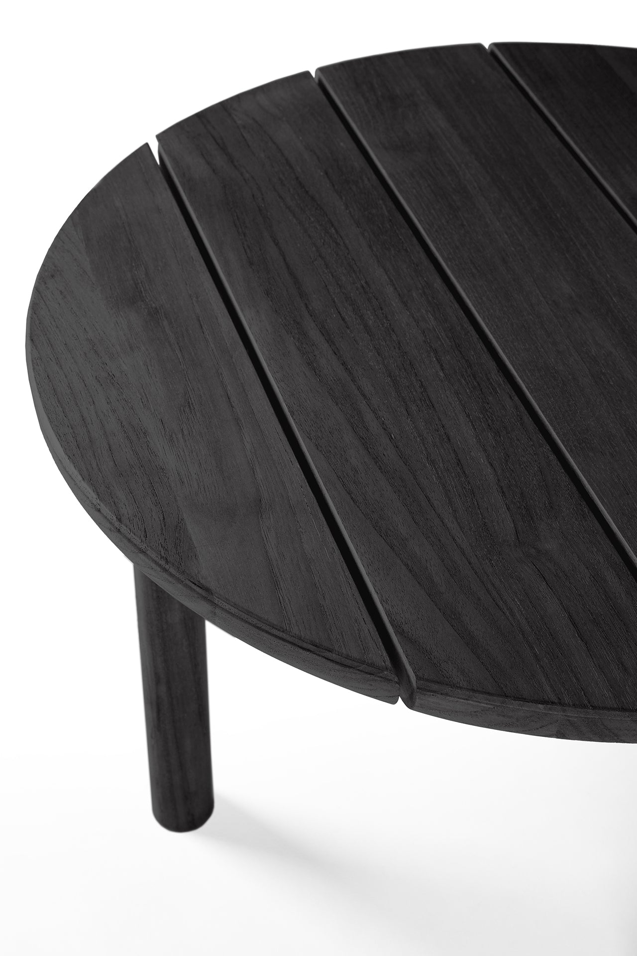 Quatro Solid Black Teak Outdoor Side Table