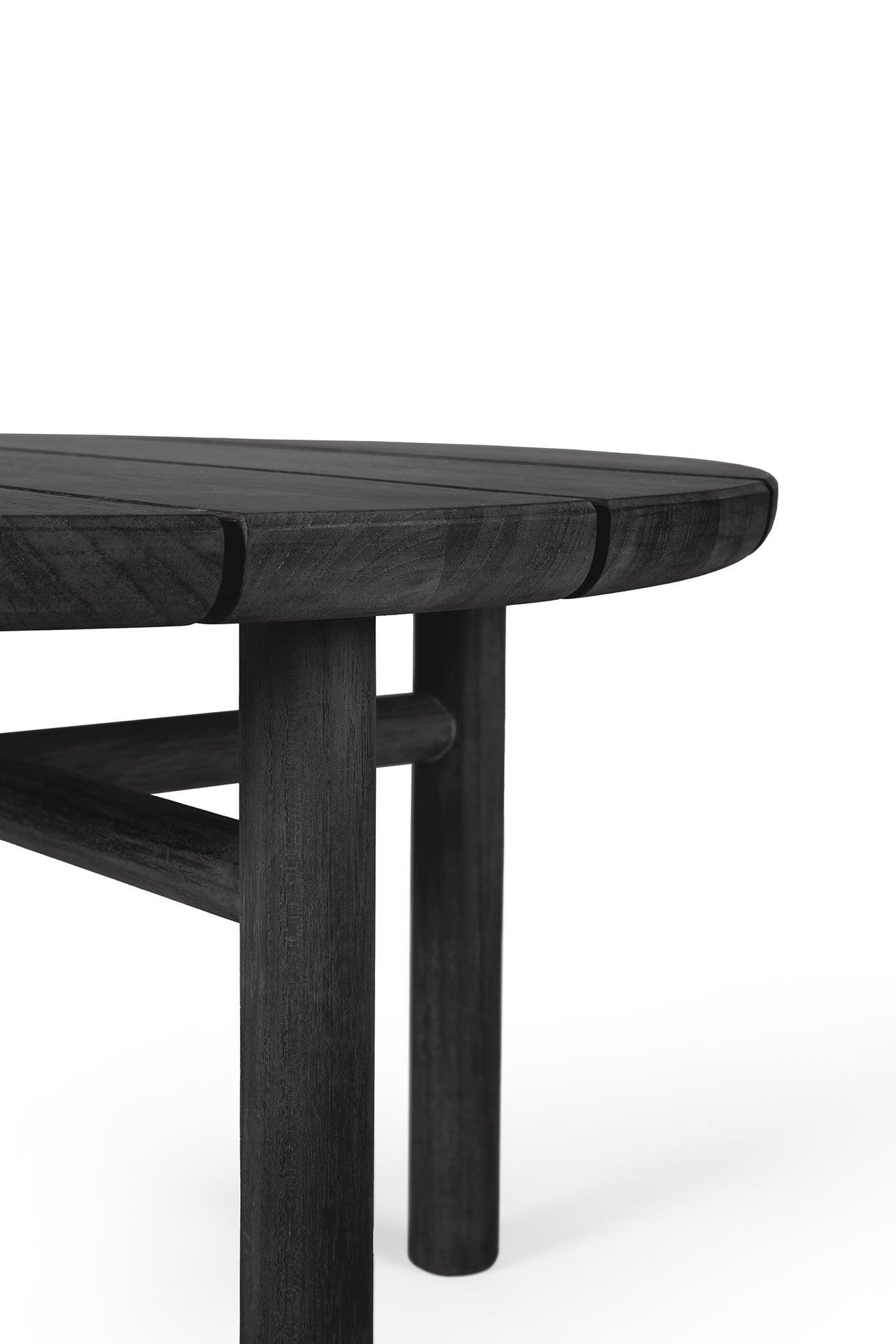 Quatro Solid Black Teak Outdoor Side Table