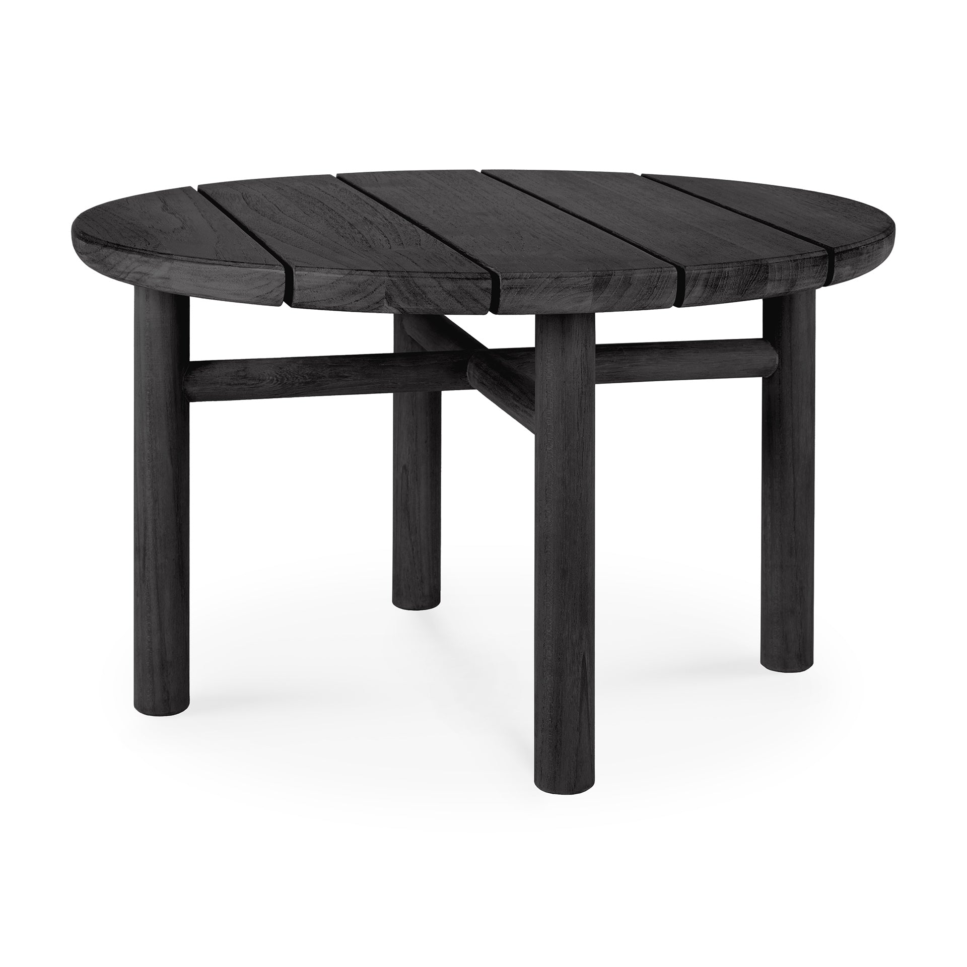 Quatro Solid Black Teak Outdoor Side Table