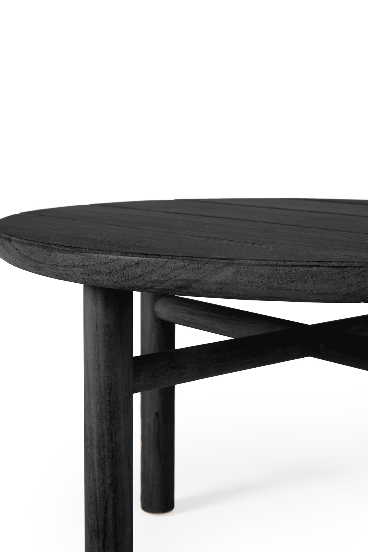 Quatro Solid Black Teak Outdoor Coffee Table, 27"