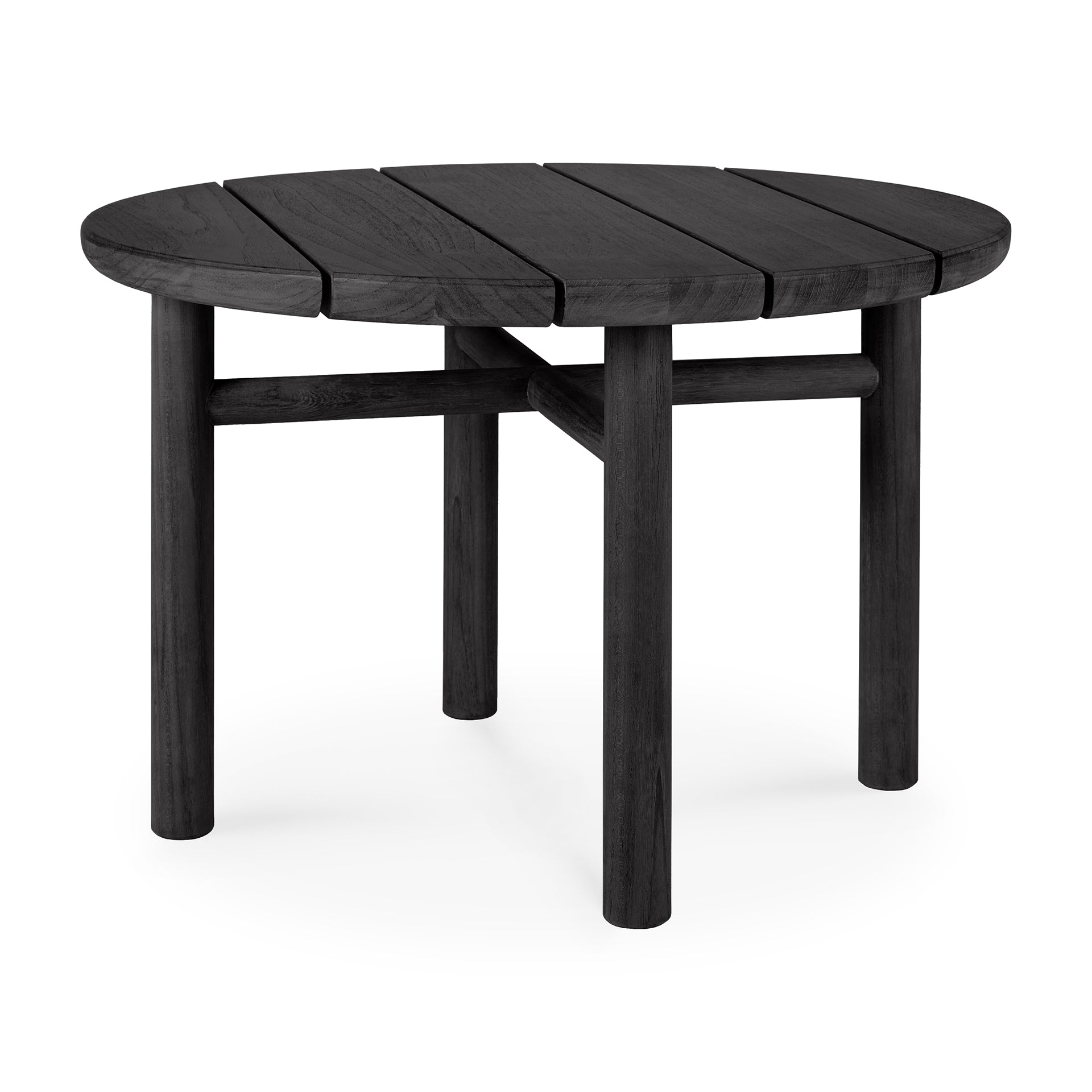 Quatro Solid Black Teak Outdoor Coffee Table, 27"