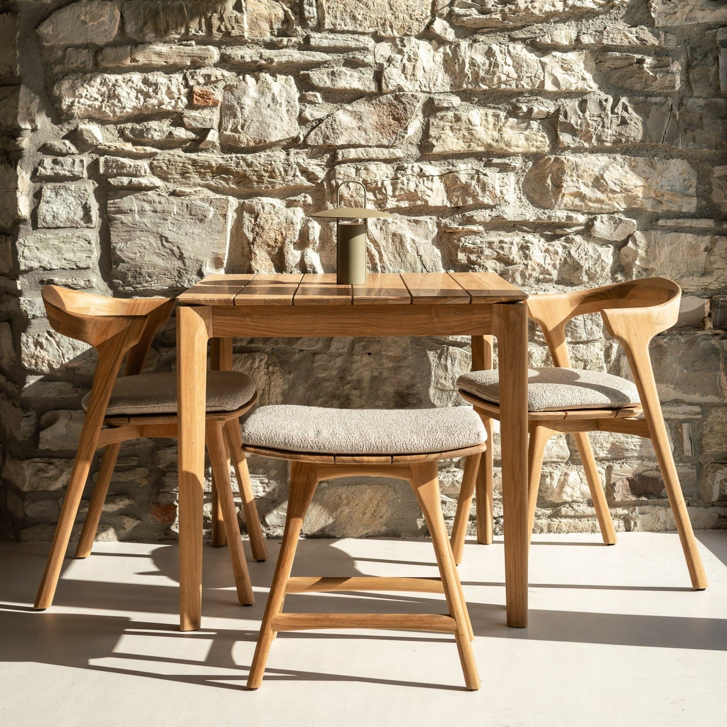 Osso outdoor stool cushion - Off White fabric