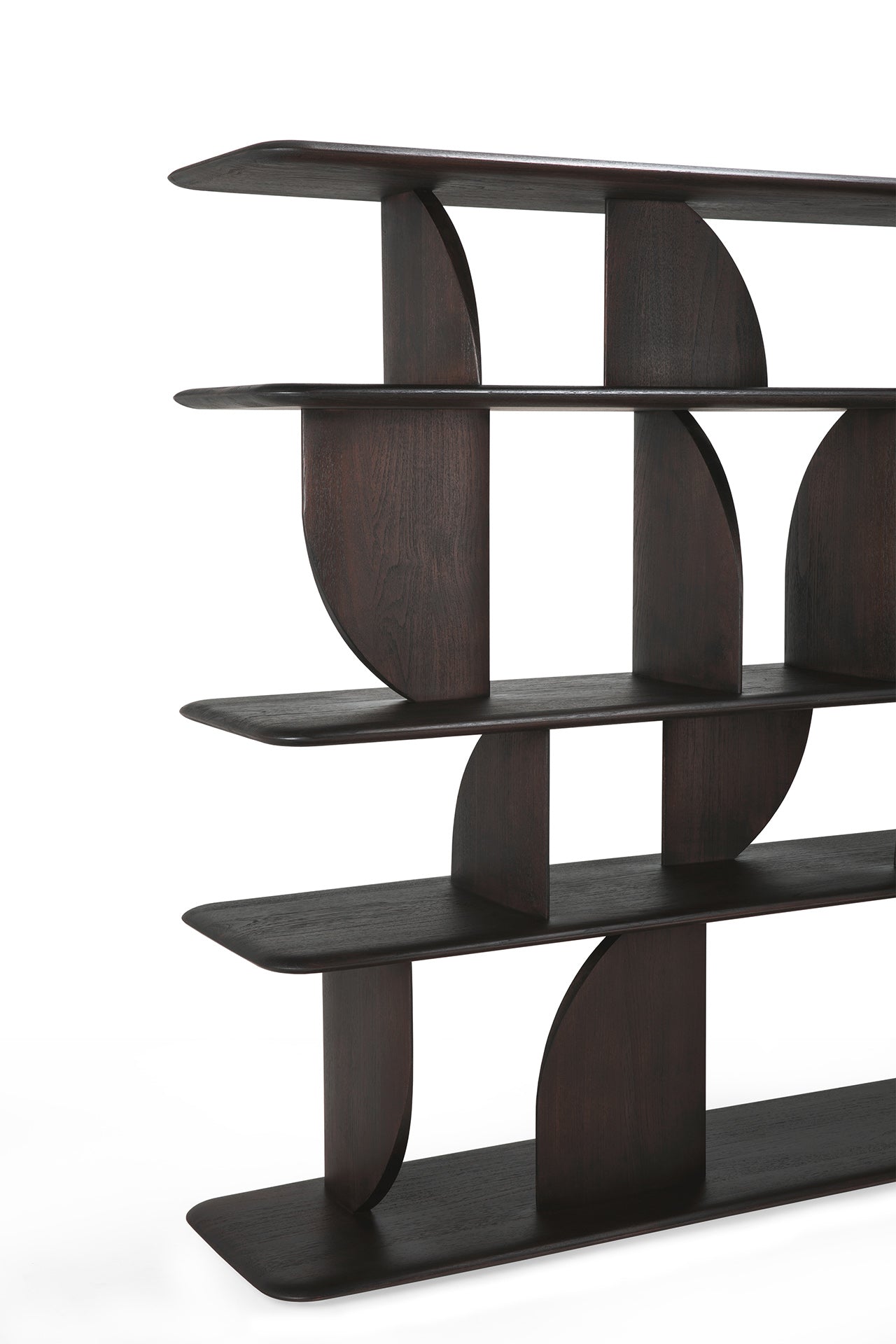Geometric rack - varnished teak - dark