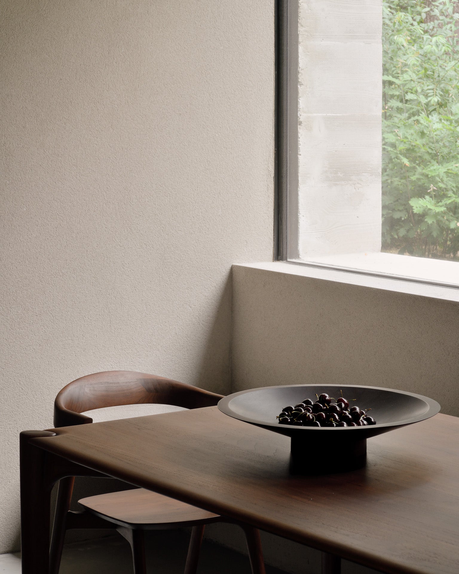 PI dining table - varnished teak - brown - rectangular