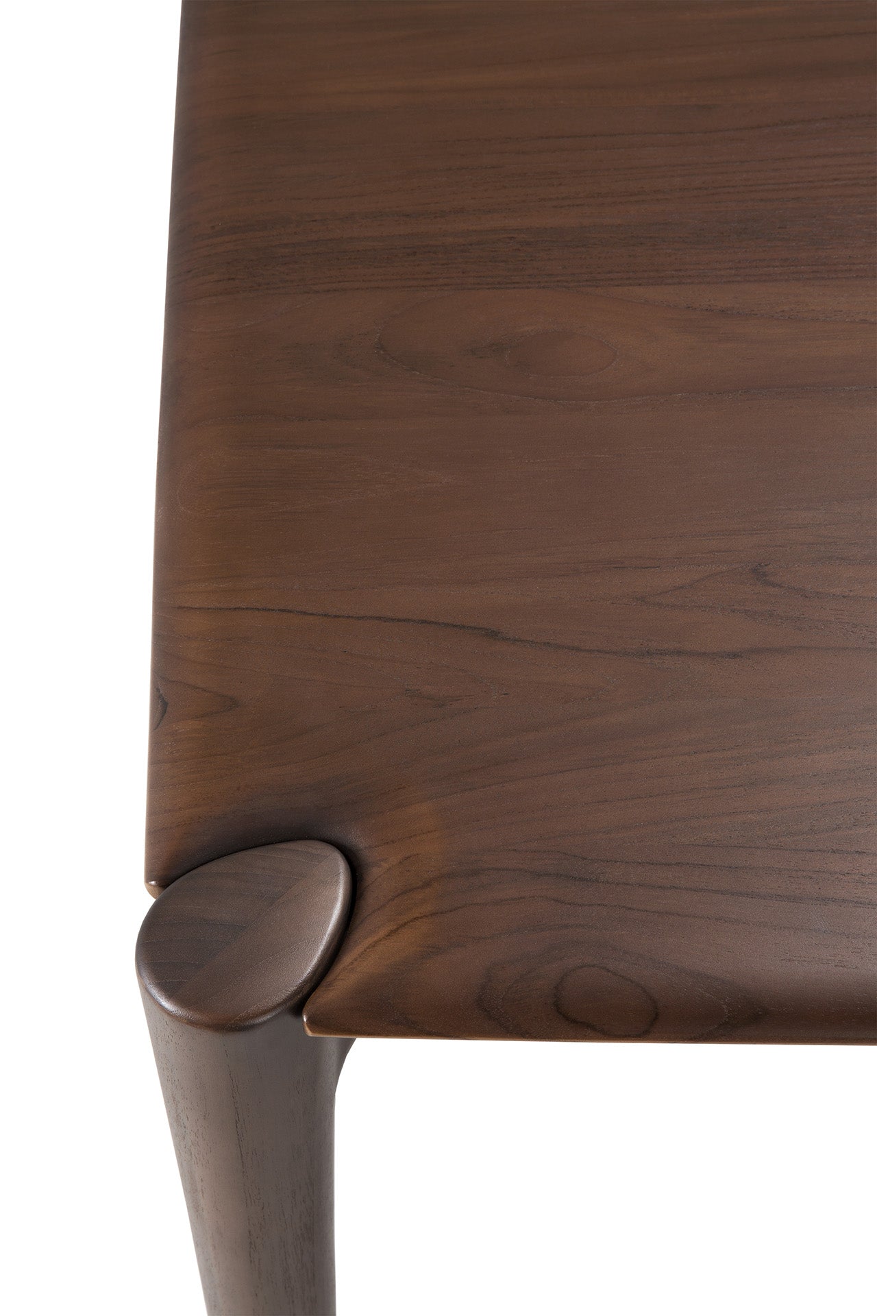 PI dining table - varnished teak - brown - rectangular