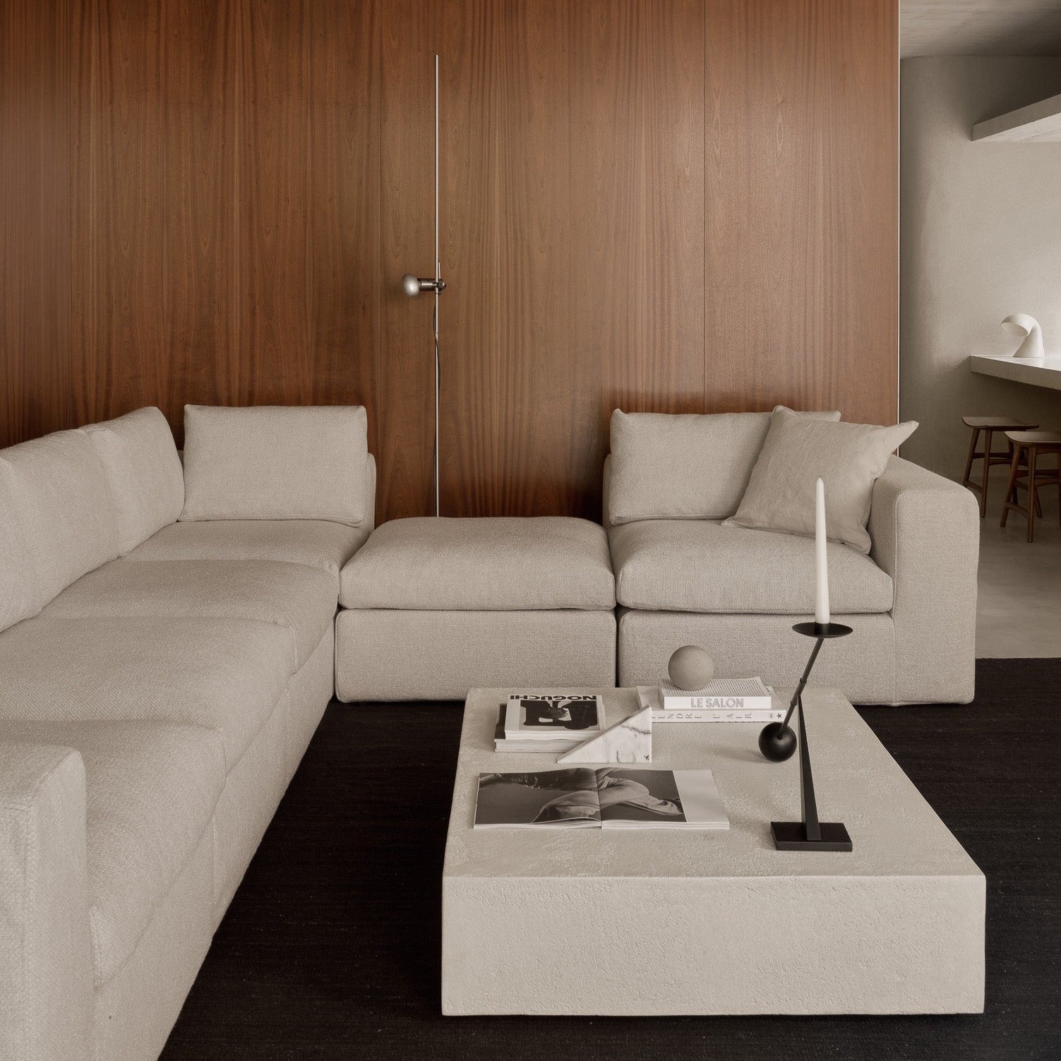 Elements Rectangular Micro-cement Coffee Table, Off White