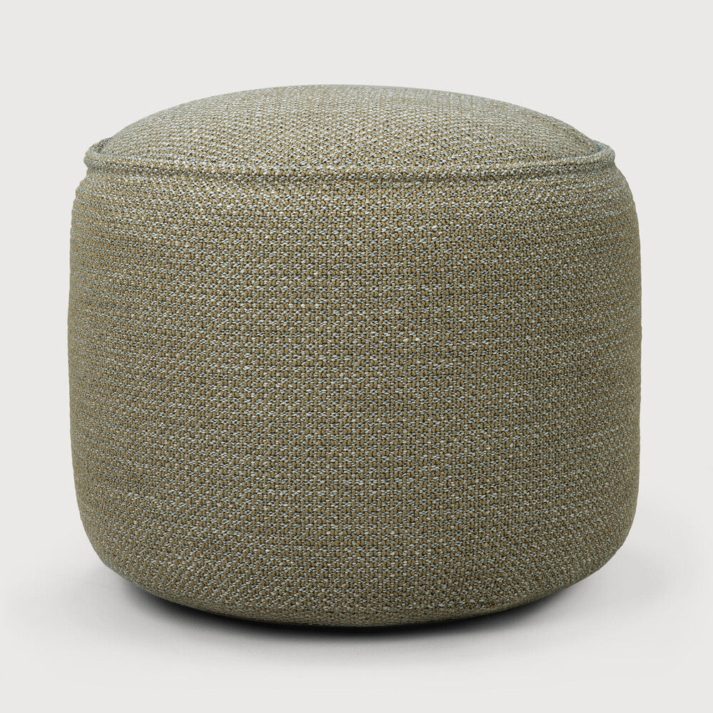 Donut Outdoor Pouf, Mocha Check Fabric
