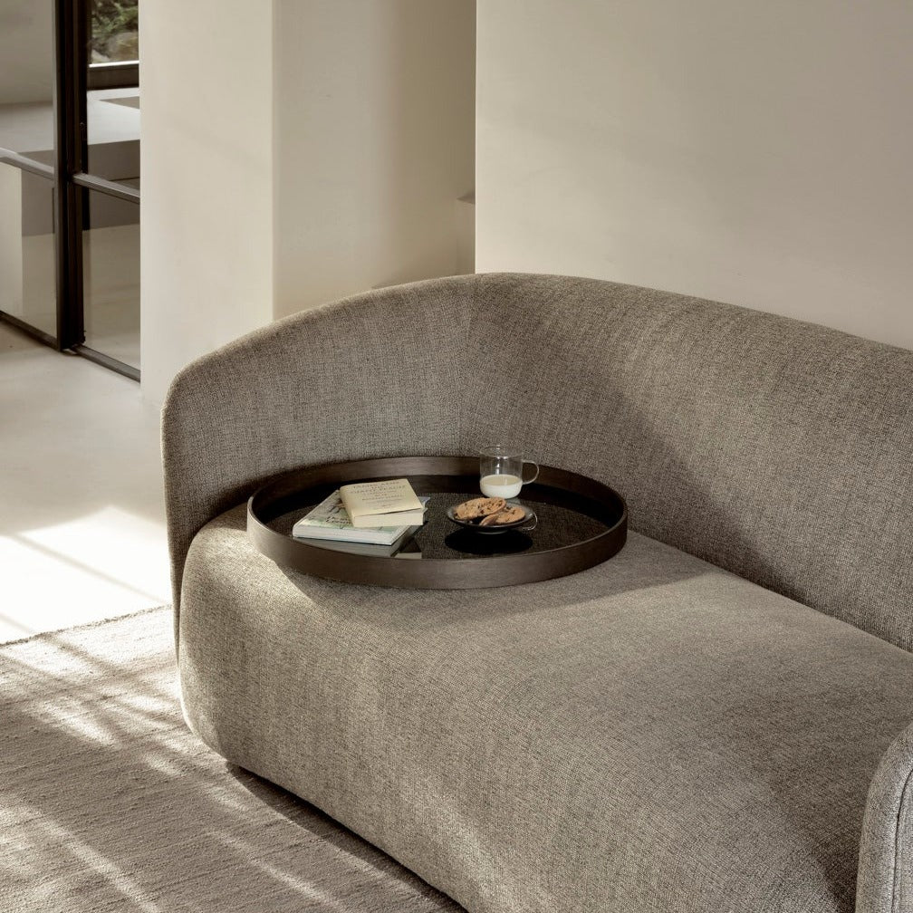 Round Glass Organic Tray, Graphite