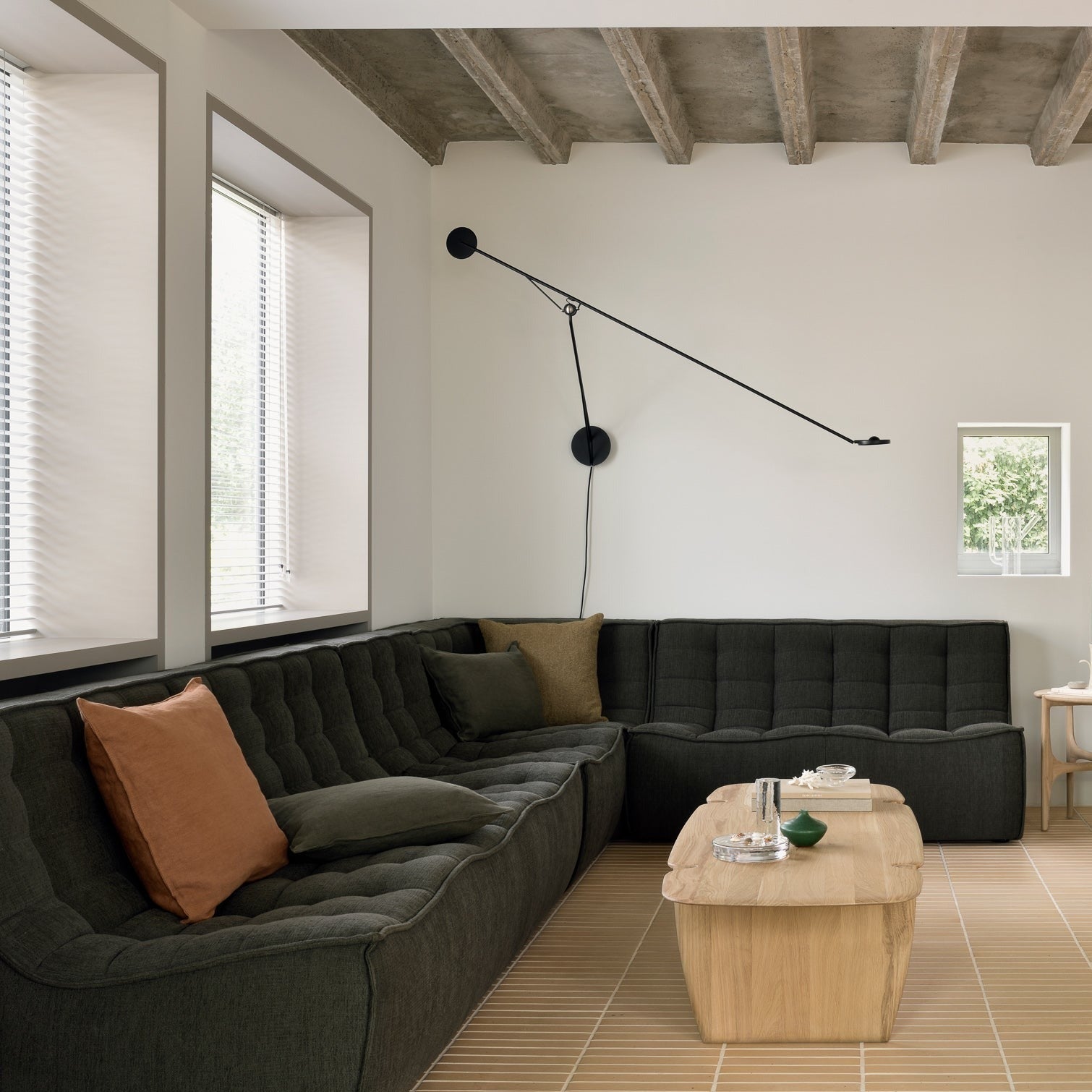 N701 3 Seater Eco Fabric Sofa, Moss