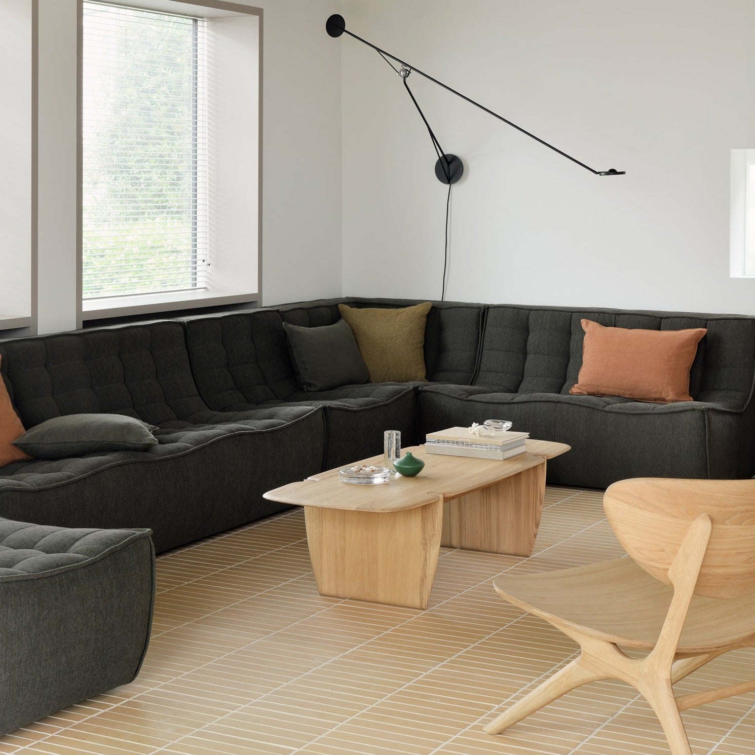 PI coffee table - varnished oak - rectangular