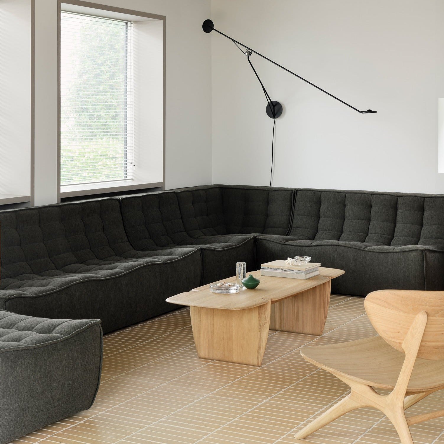 N701 3 Seater Eco Fabric Sofa, Moss