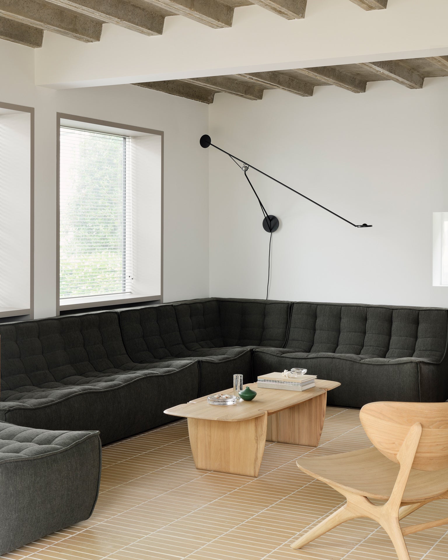 PI coffee table - varnished oak - rectangular